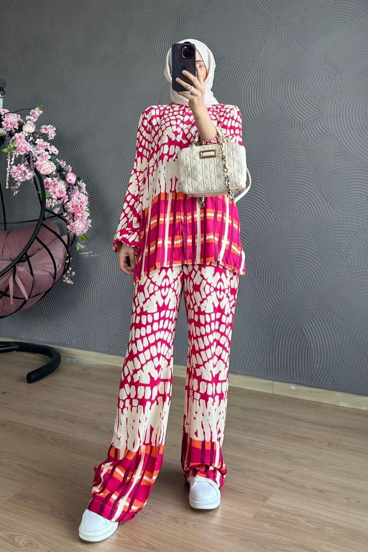 Geometrik Viskon Takım Pembe, Fiyatları 