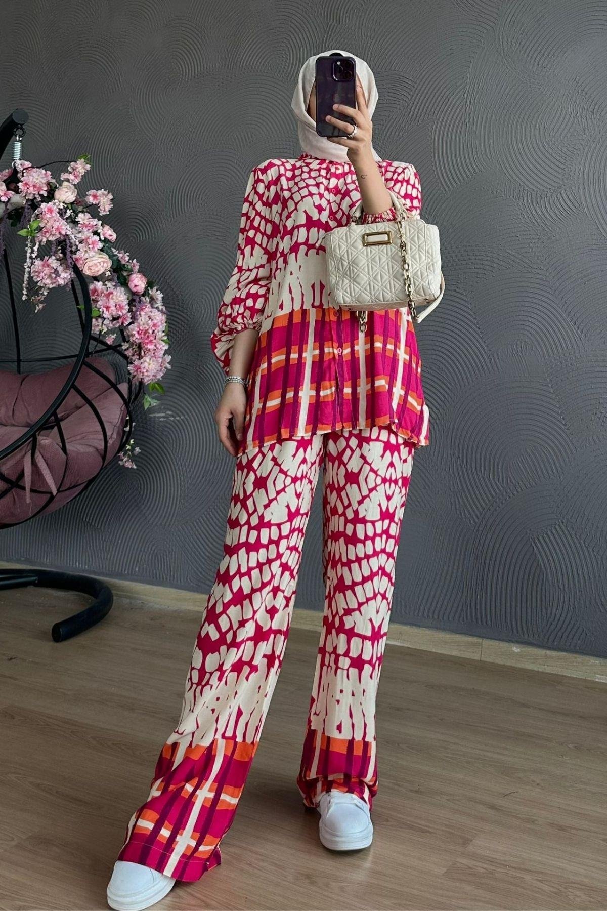 Geometrik Viskon Takım Pembe, Fiyatları 