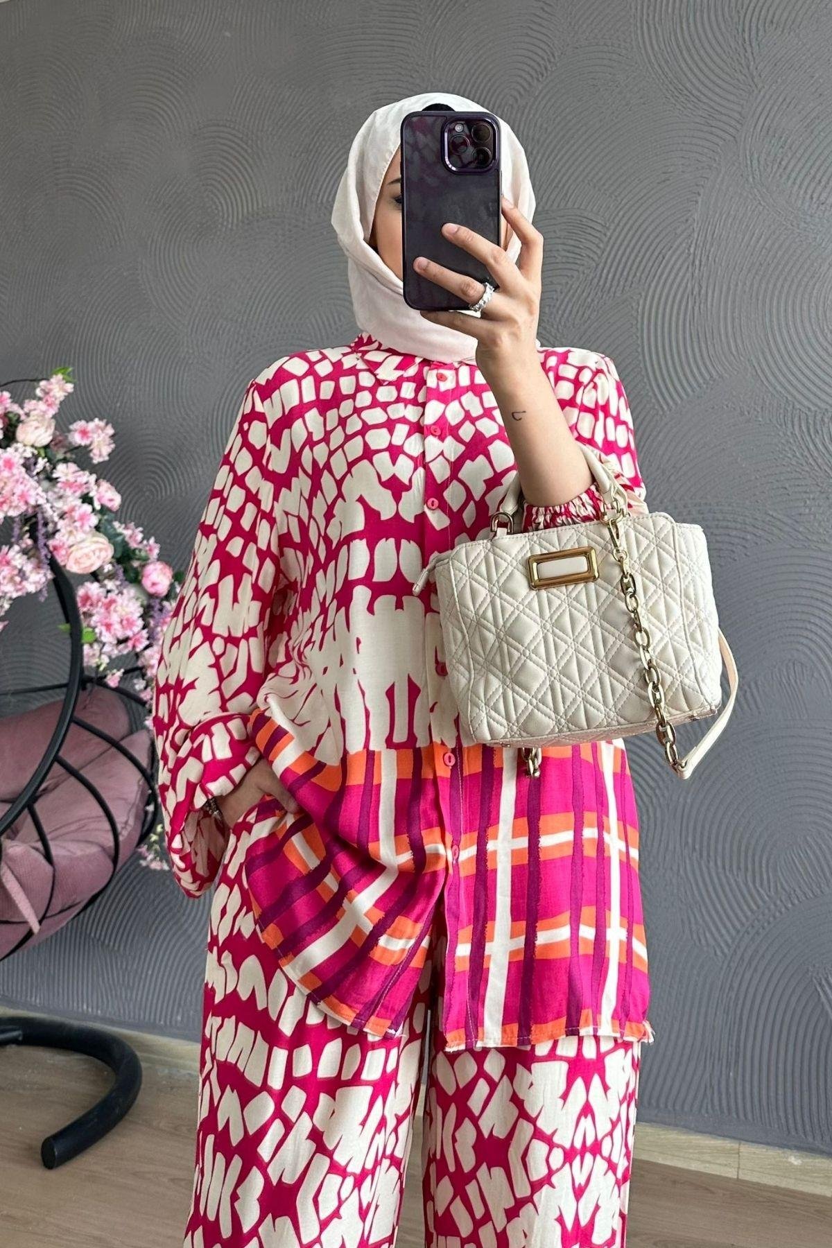 Geometrik Viskon Takım Pembe, Fiyatları 