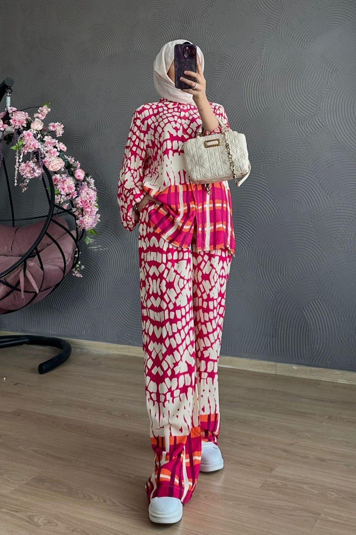 Geometrik Viskon Takım Pembe, Fiyatları 