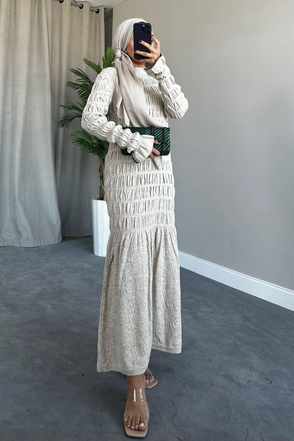 Gipeli Triko Elbise Bej, Fiyatları 