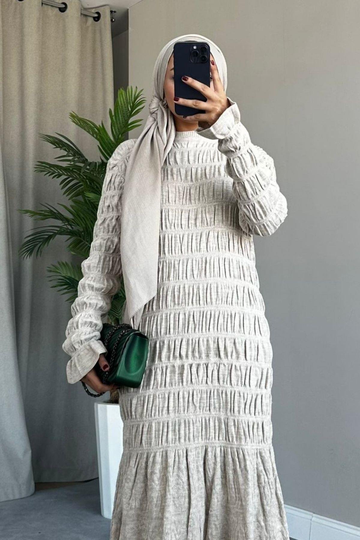 Gipeli Triko Elbise Bej, Fiyatları 