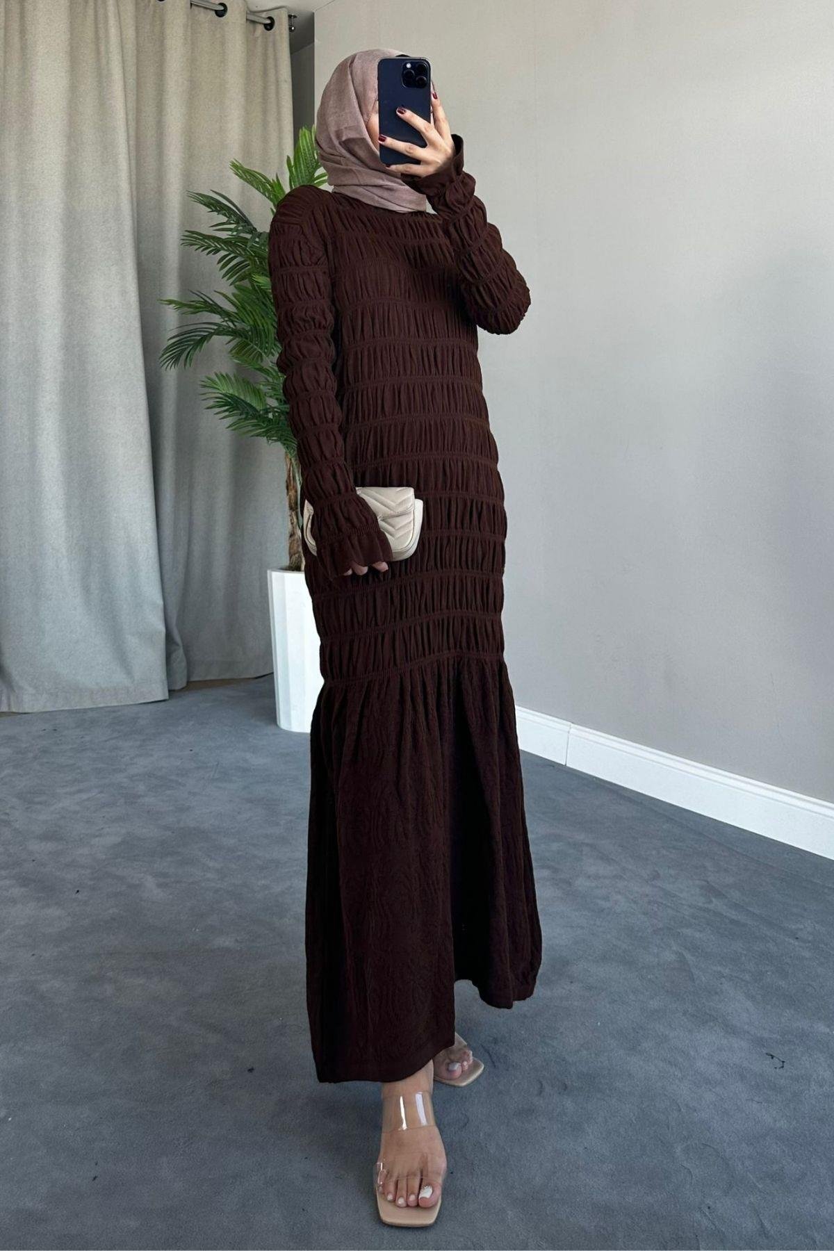 Gipeli Triko Elbise Kahve, Fiyatları 