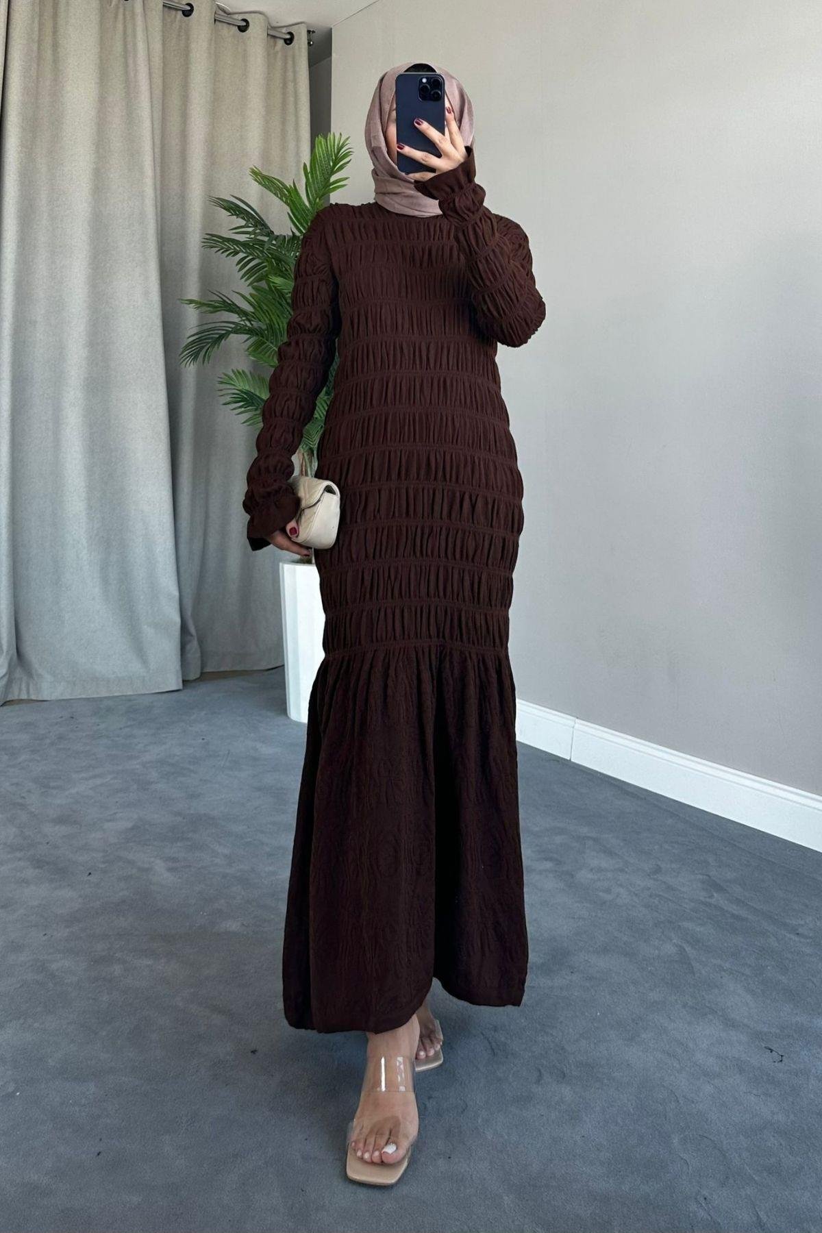 Gipeli Triko Elbise Kahve, Fiyatları 