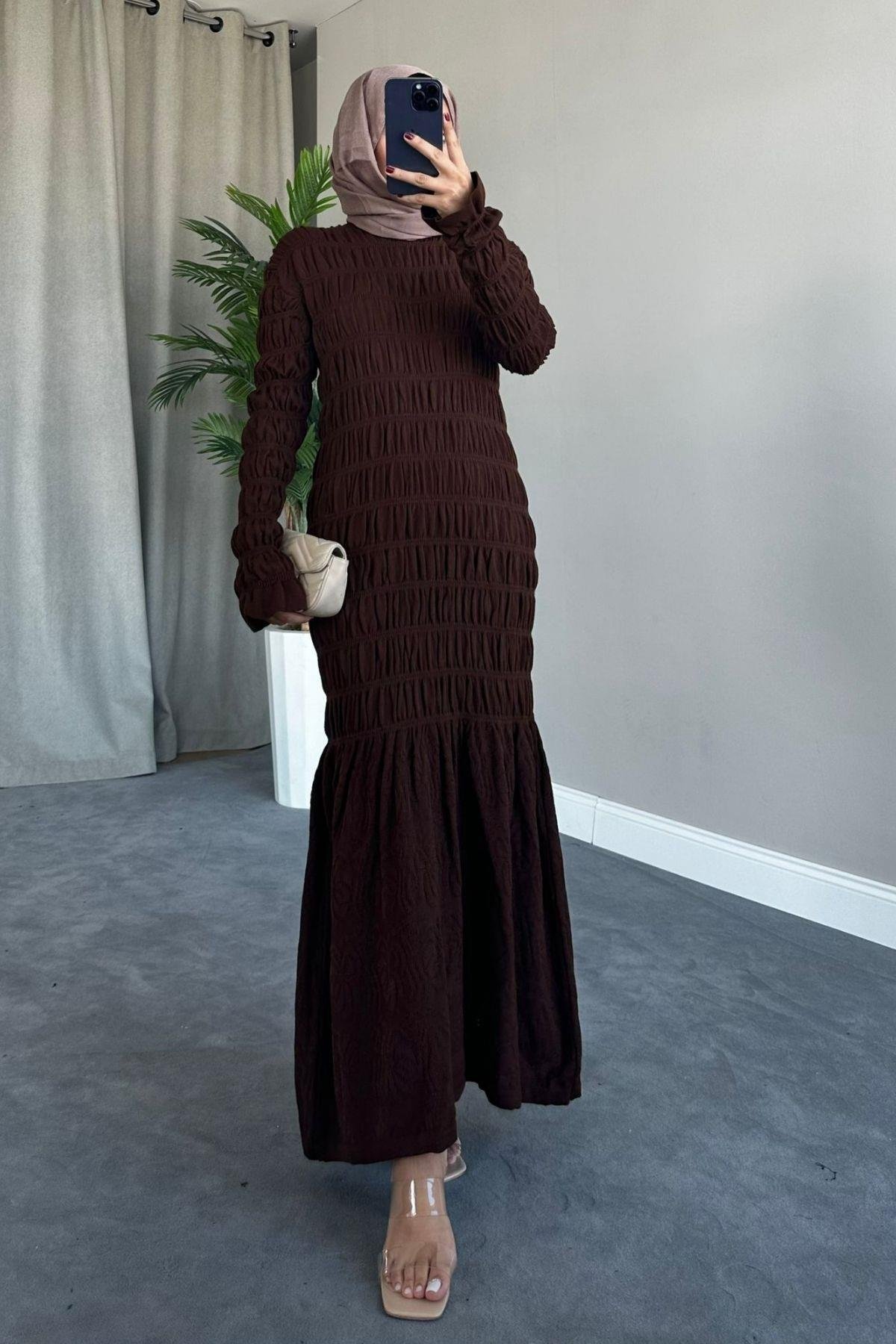 Gipeli Triko Elbise Kahve, Fiyatları 