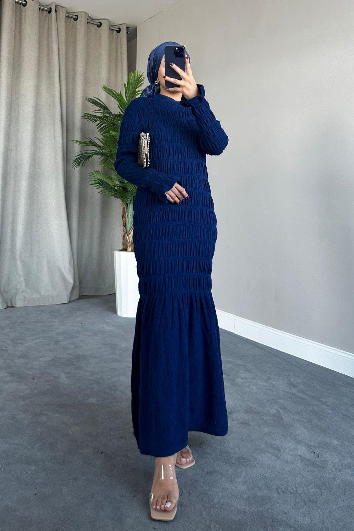 Gipeli Triko Elbise Saks, Fiyatları 