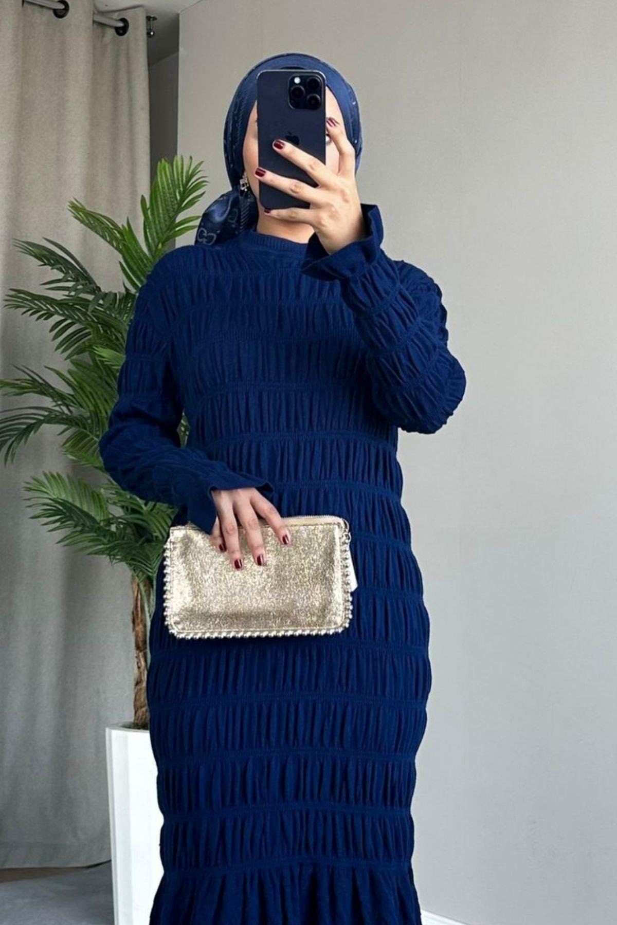 Gipeli Triko Elbise Saks, Fiyatları 