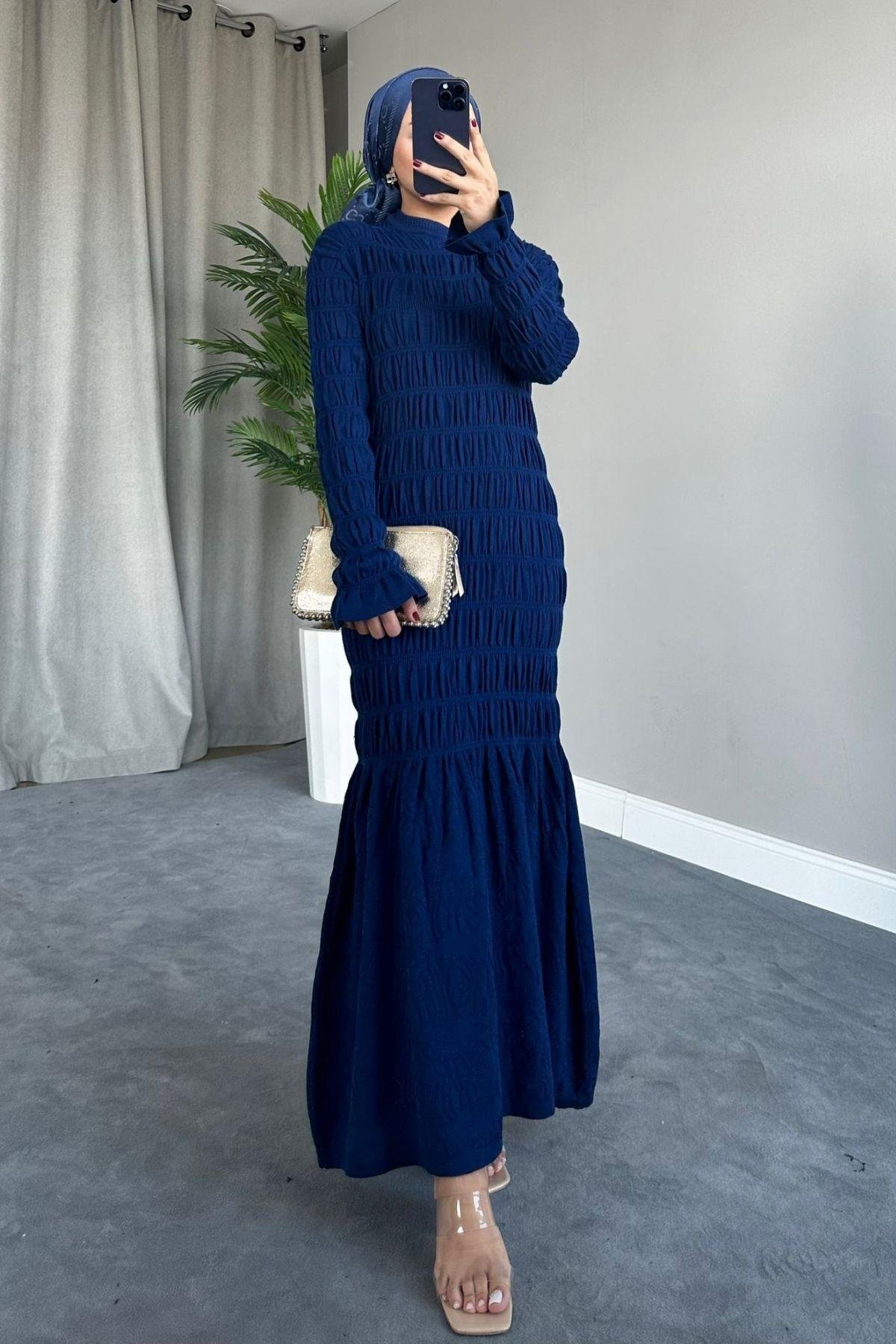 Gipeli Triko Elbise Saks, Fiyatları 