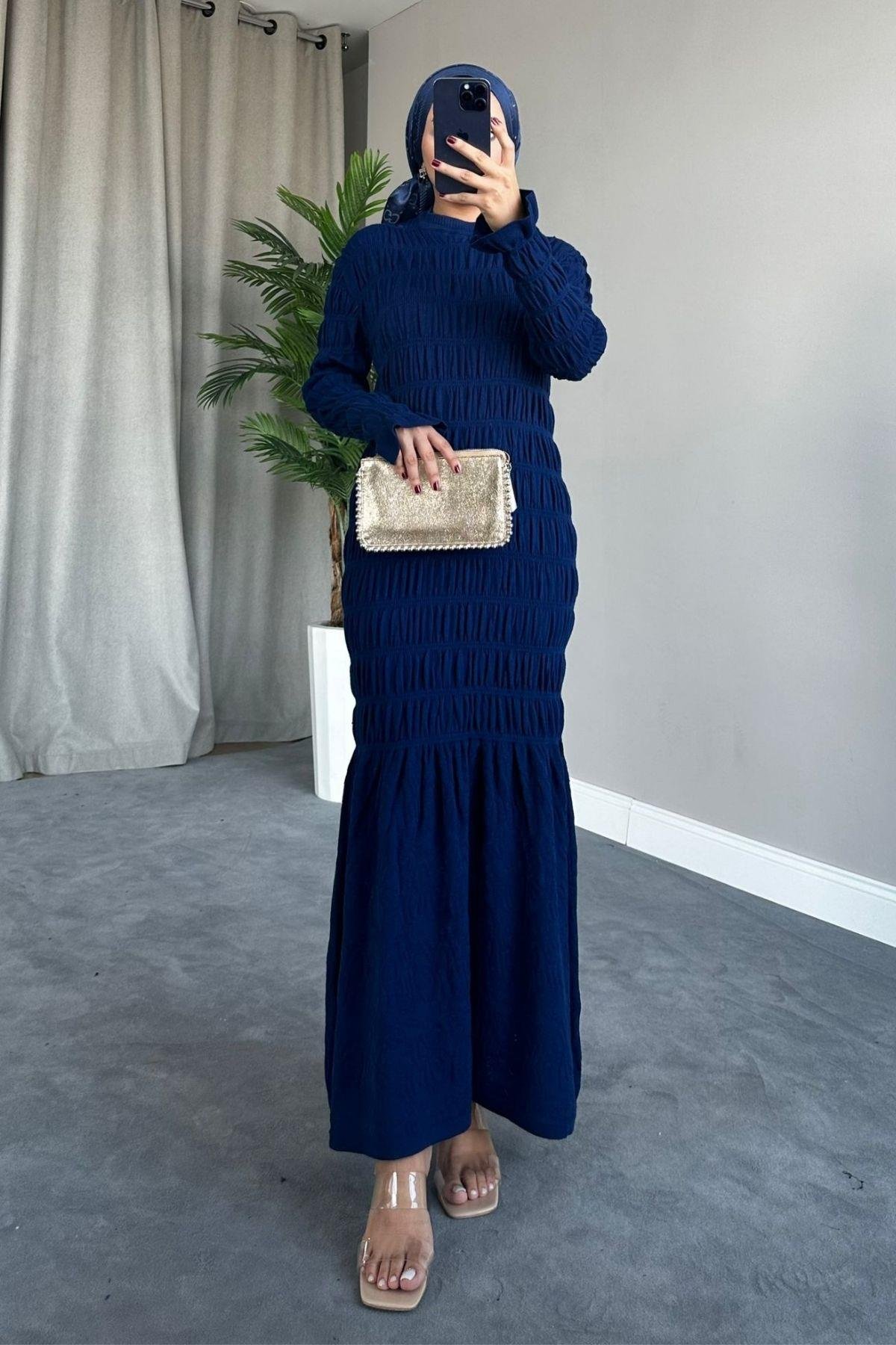 Gipeli Triko Elbise Saks, Fiyatları 