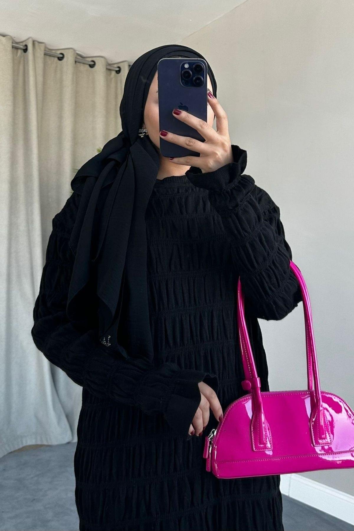 Gipeli Triko Elbise Siyah, Fiyatları 