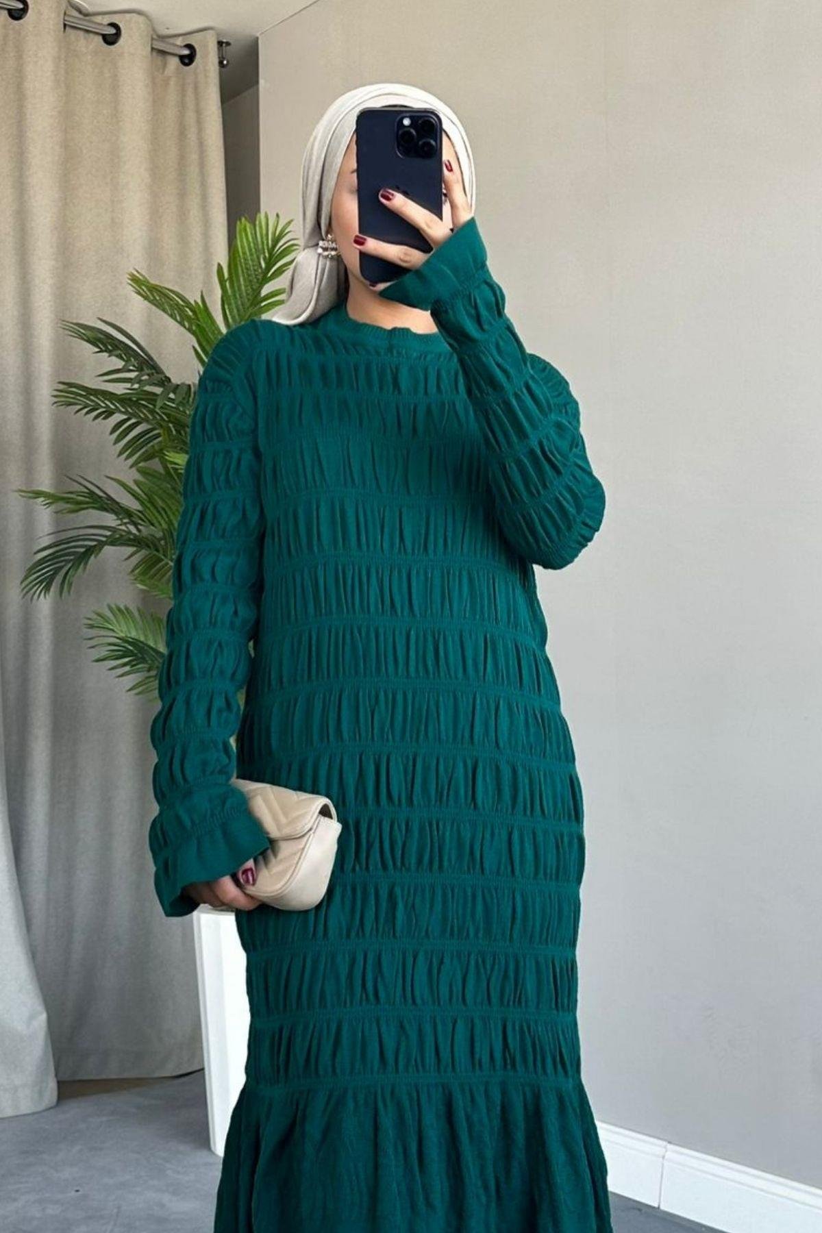 Gipeli Triko Elbise Zümrüt, Fiyatları 