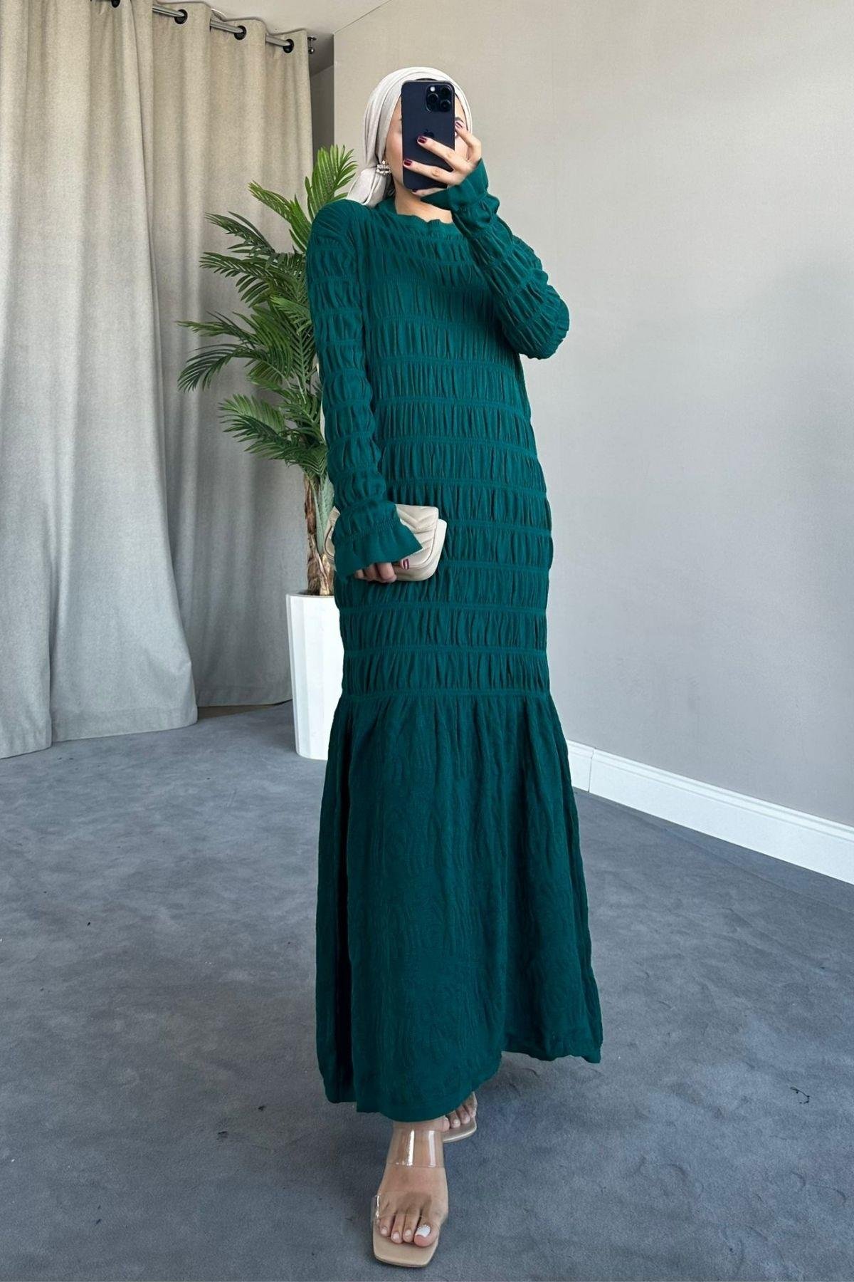 Gipeli Triko Elbise Zümrüt, Fiyatları 