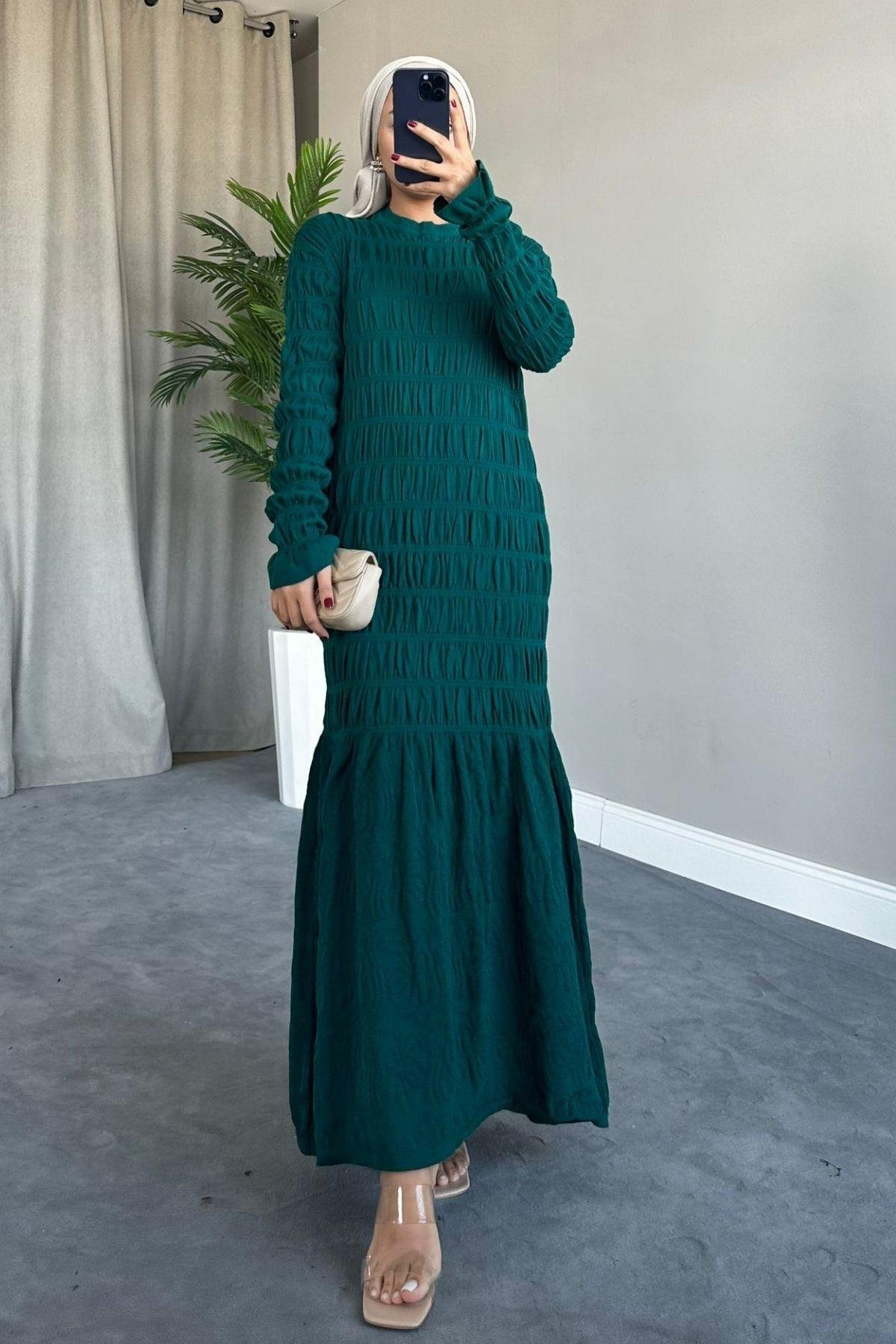 Gipeli Triko Elbise Zümrüt, Fiyatları 