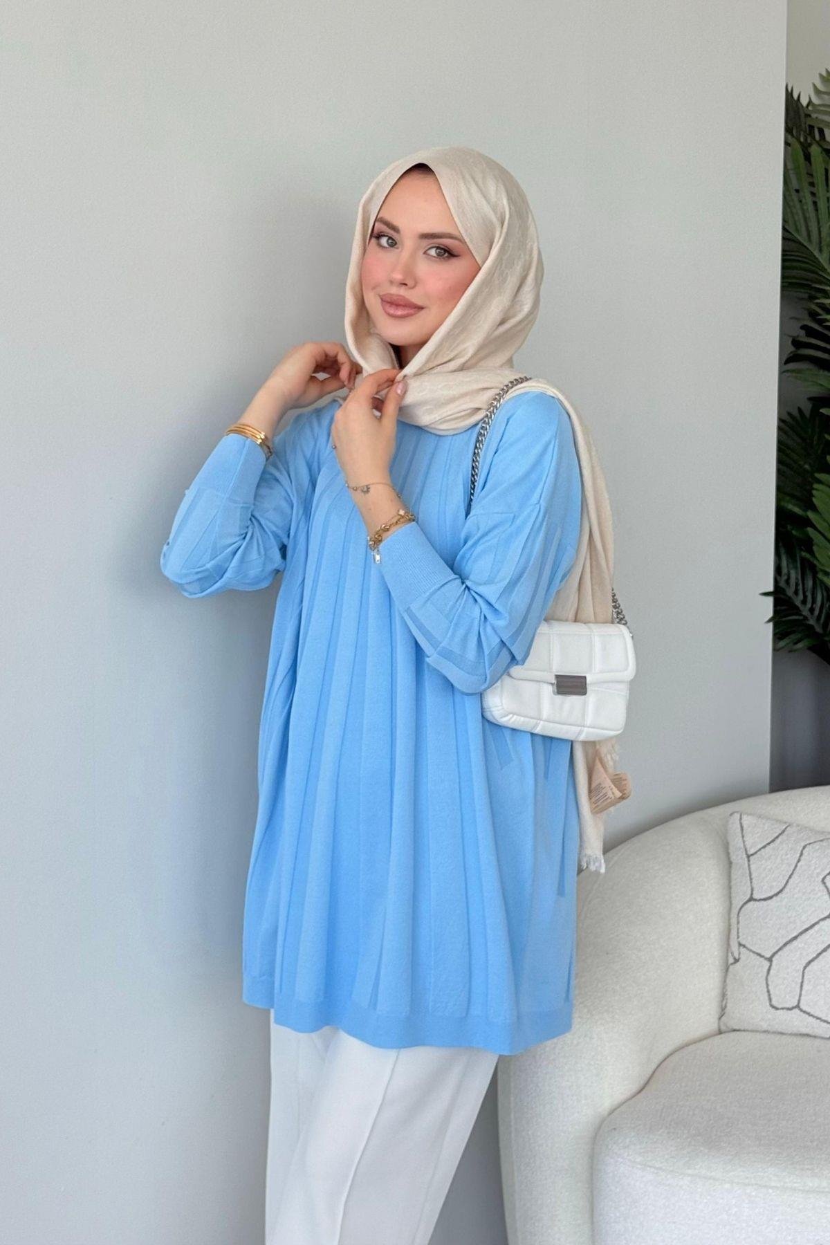 Gökkuşağı Merserize Tunik Bebe Mavi, Fiyatları Gökkuşağı Merserize Tunik Bebe Mavi- Haza Moda 