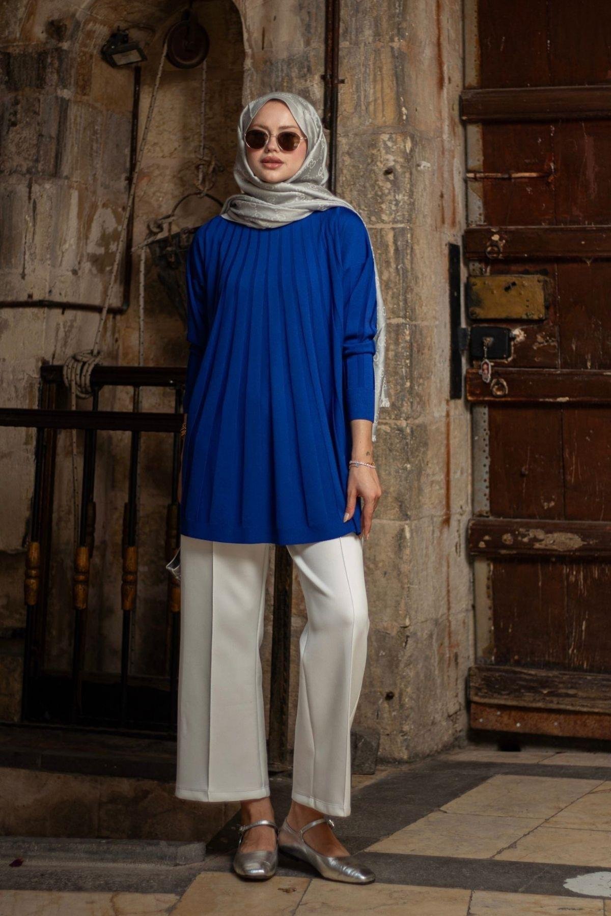Gökkuşağı Merserize Tunik Saks, Fiyatları Gökkuşağı Merserize Tunik Saks- Haza Moda 