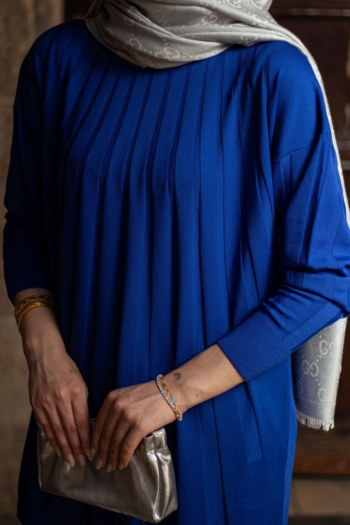 Gökkuşağı Merserize Tunik Saks, Fiyatları Gökkuşağı Merserize Tunik Saks- Haza Moda 
