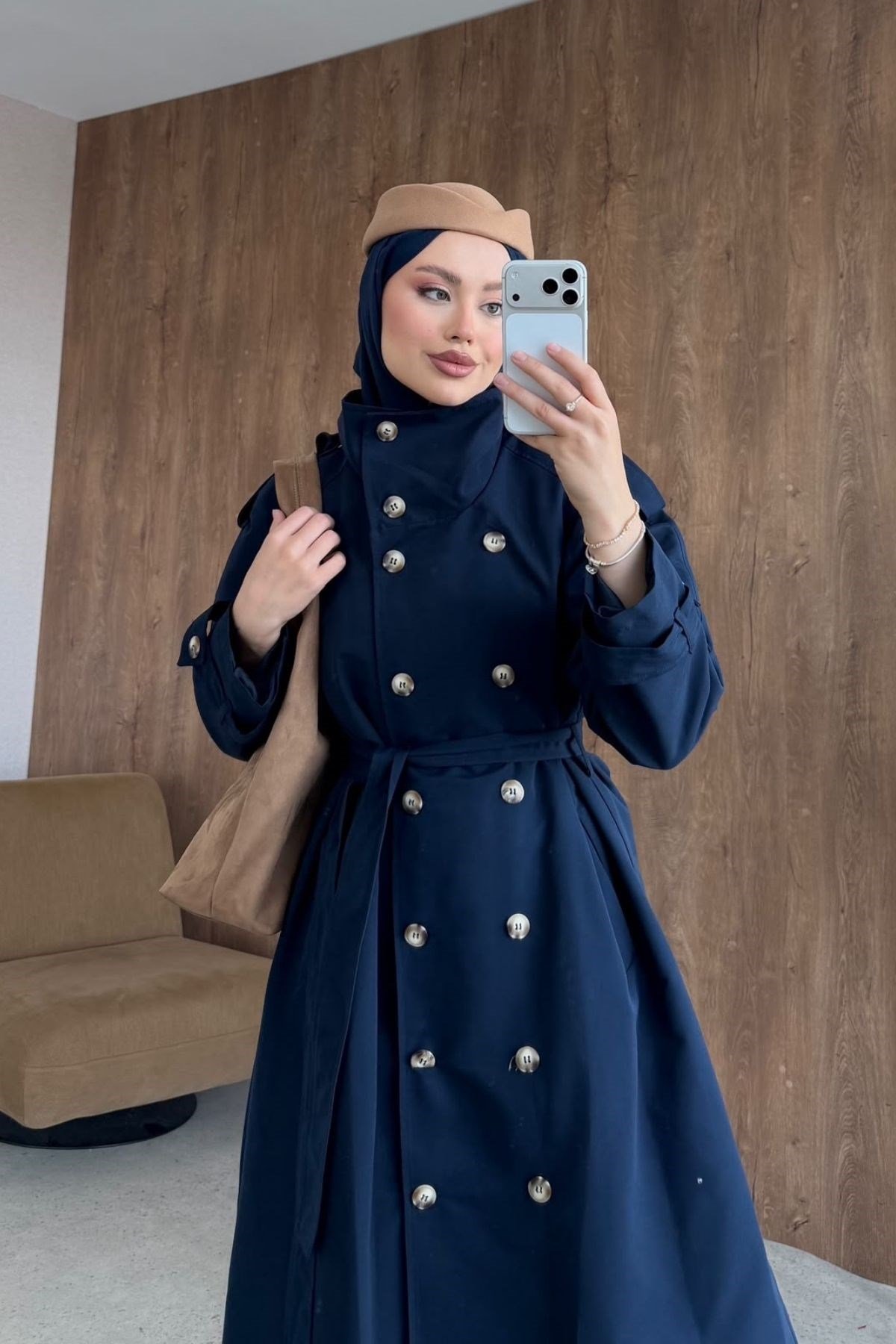 Gökşin Düğmeli Trençkot Lacivert, Fiyatları 