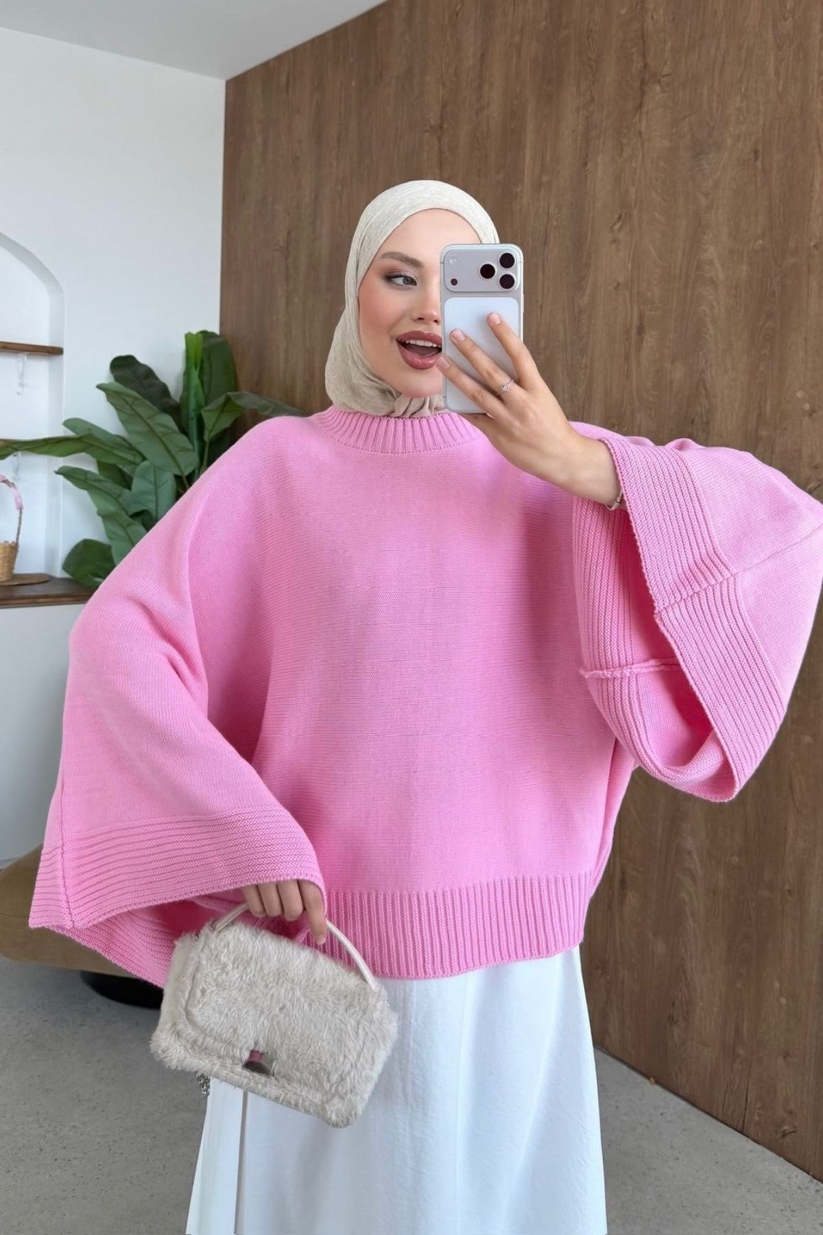 Golden Geniş Kol Kazak Pembe, Fiyatları 