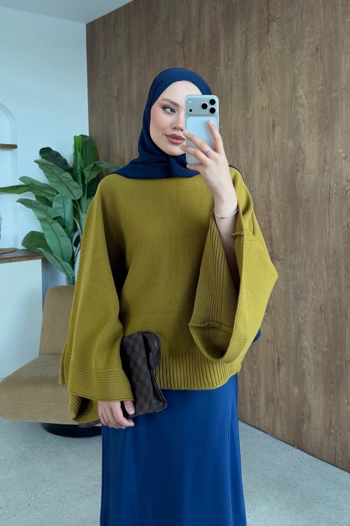 Golden Geniş Kol Kazak Yağ Yeşili, Fiyatları 