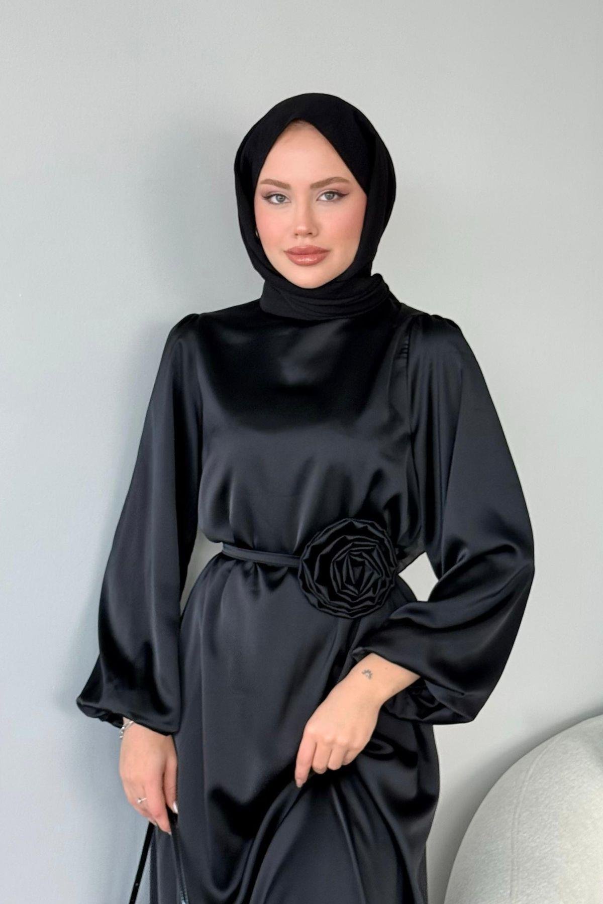 Gül Kemerli Abiye Siyah, Fiyatları 