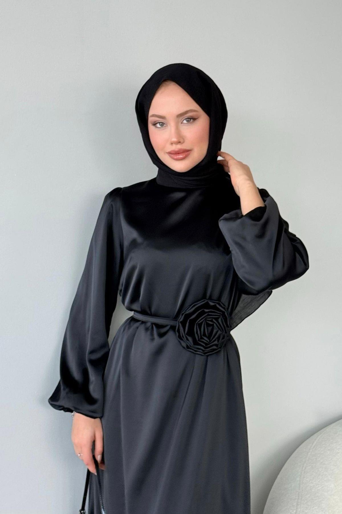 Gül Kemerli Abiye Siyah, Fiyatları 