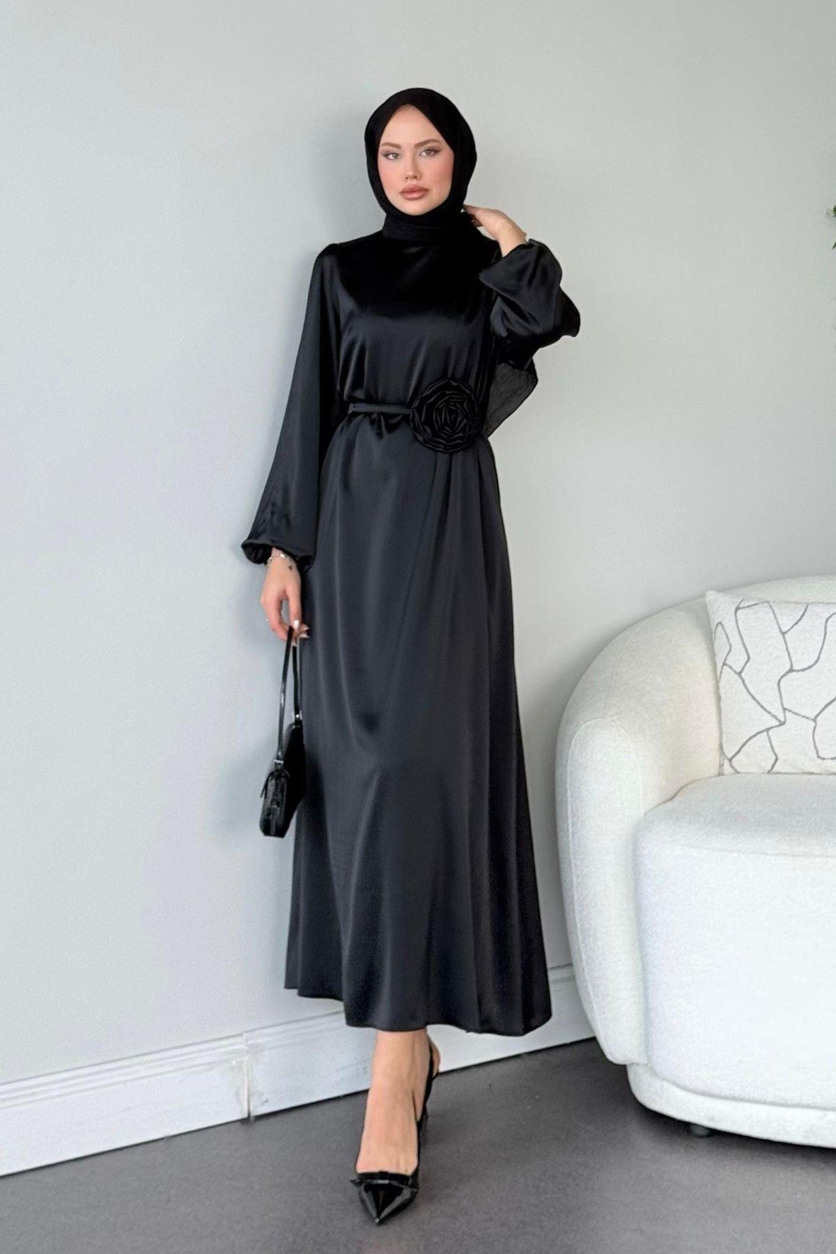 Gül Kemerli Abiye Siyah, Fiyatları 