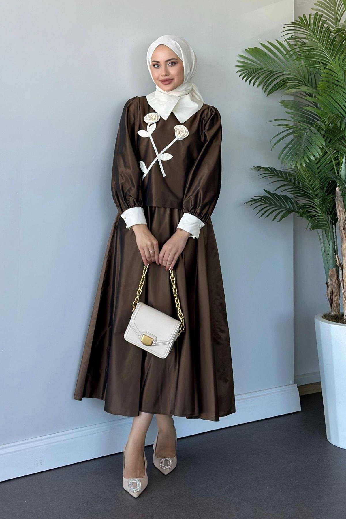 Gül Nakışlı Etekli Takım Kahve, Fiyatları 