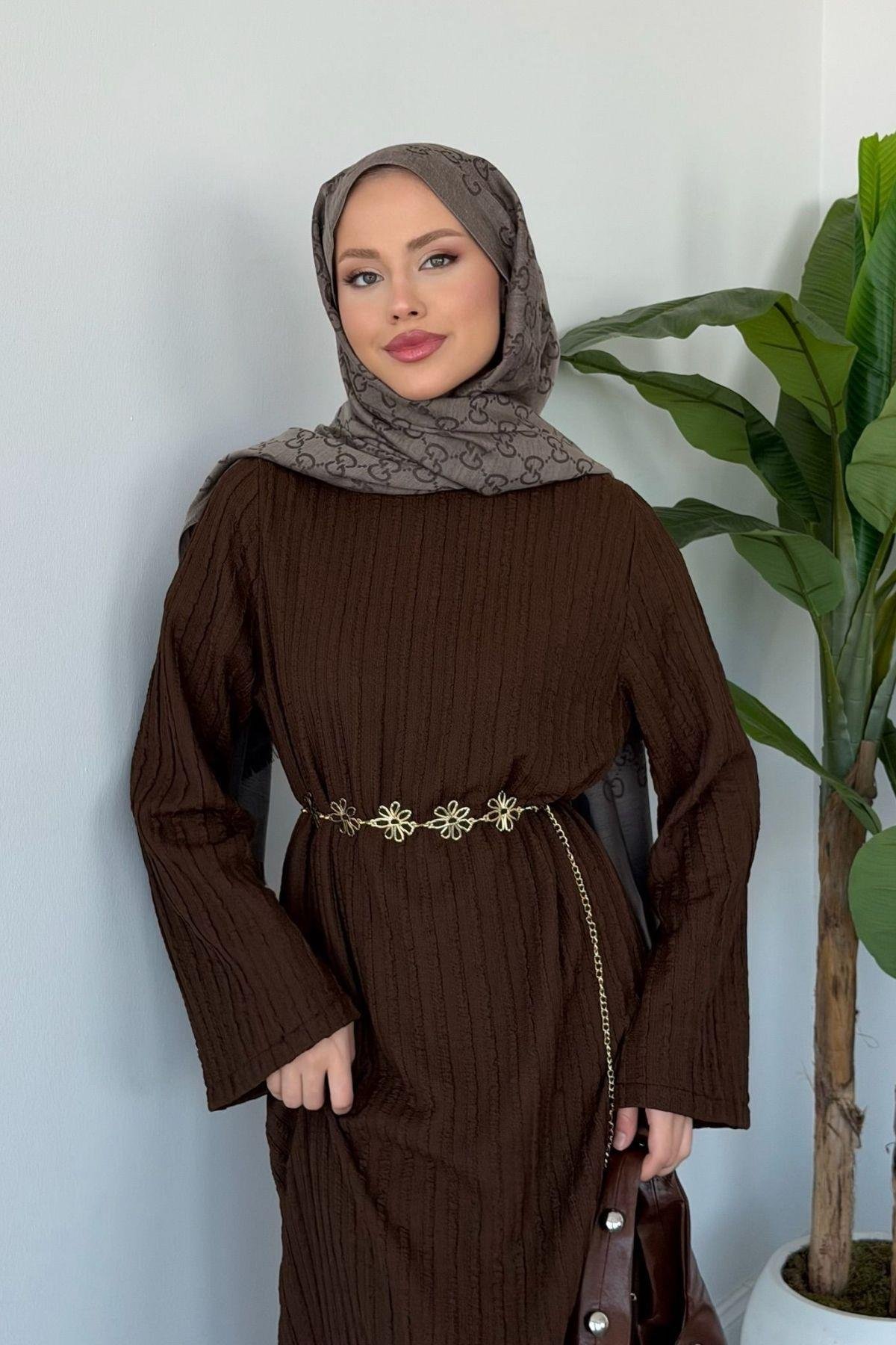 Gül Örme Elbise Kahve, Fiyatları 