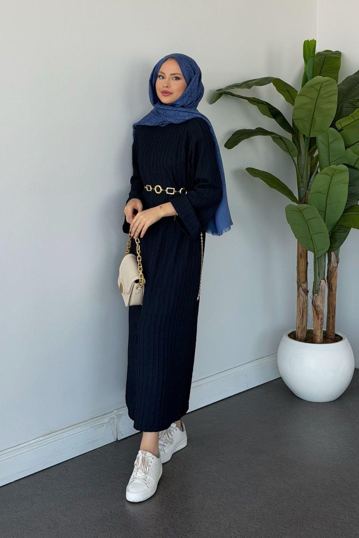 Gül Örme Elbise Lacivert, Fiyatları 