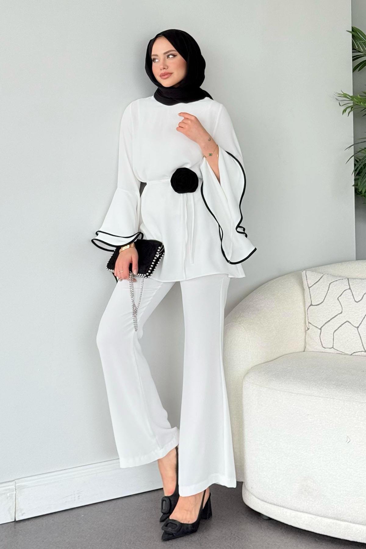 Gülbahar Takım Beyaz, Fiyatları Gülbahar Takım Beyaz- Haza Moda 