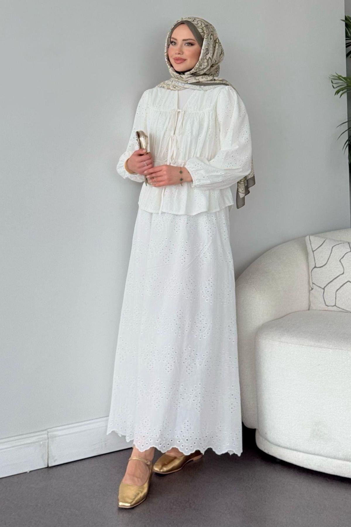 Güneş Etekli Takım Beyaz, Fiyatları 