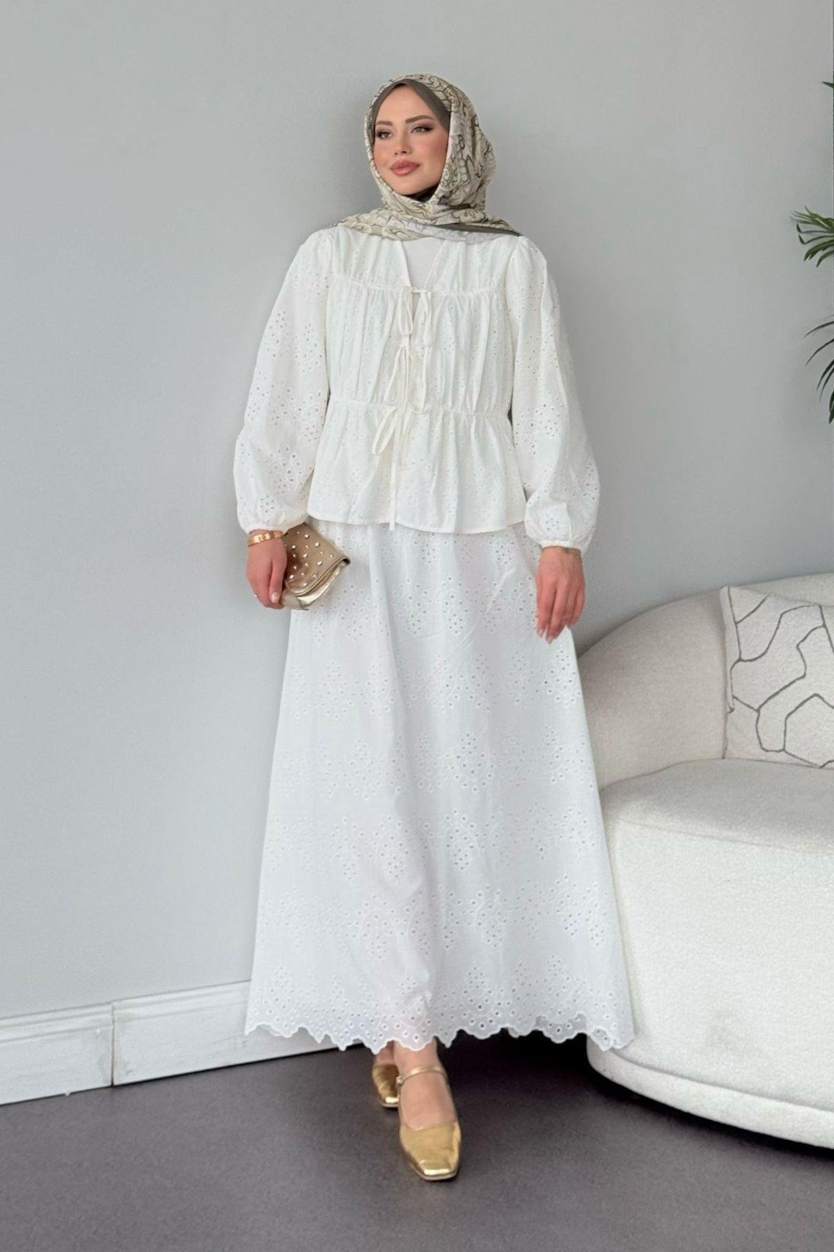 Güneş Etekli Takım Beyaz, Fiyatları 