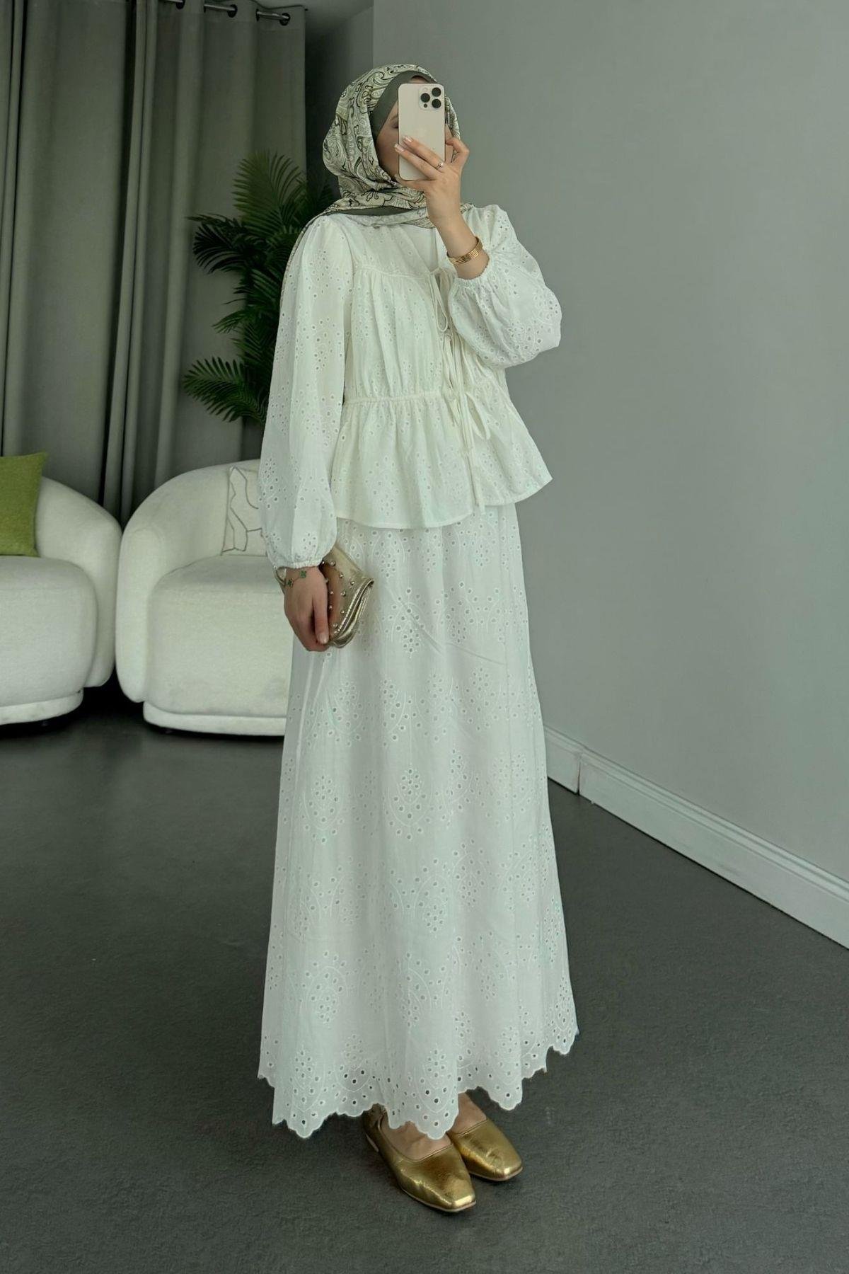 Güneş Etekli Takım Beyaz, Fiyatları 