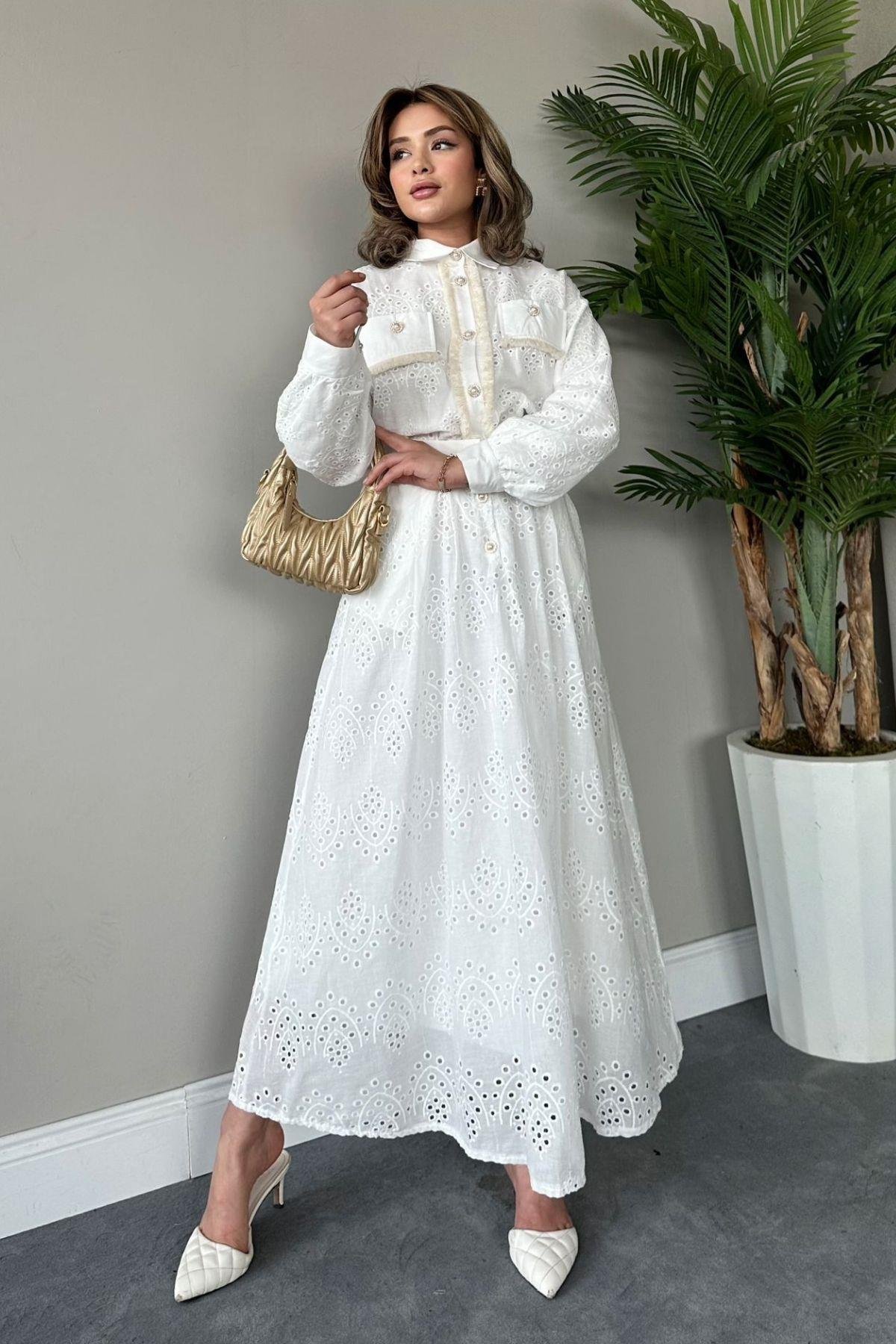 Güpür Etekli Takım Beyaz, Fiyatları 