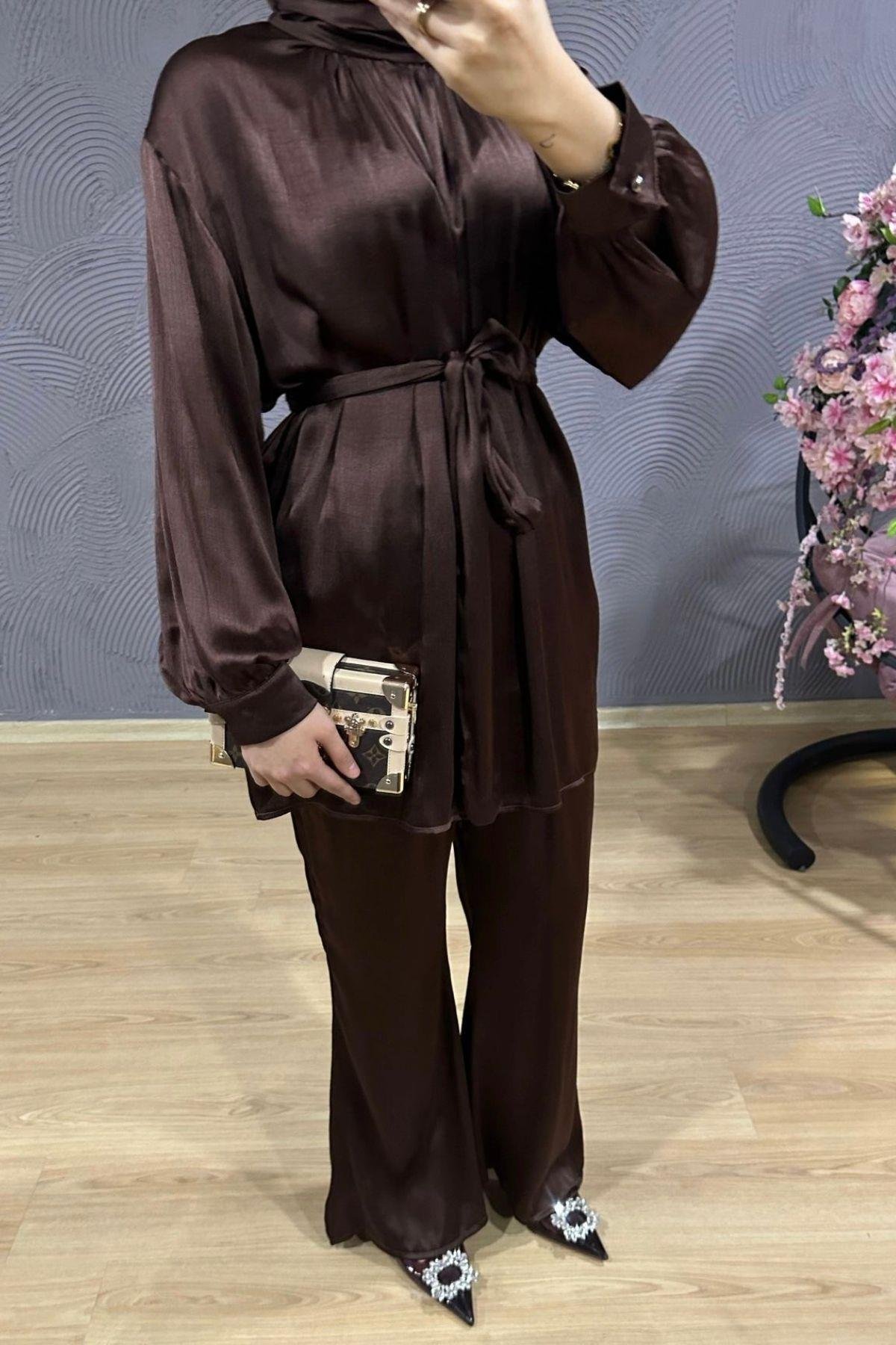 Hannah İspanyol Takım Kahve, Fiyatları Hannah İspanyol Takım Kahve – Haza Moda | Tesettür Giyim