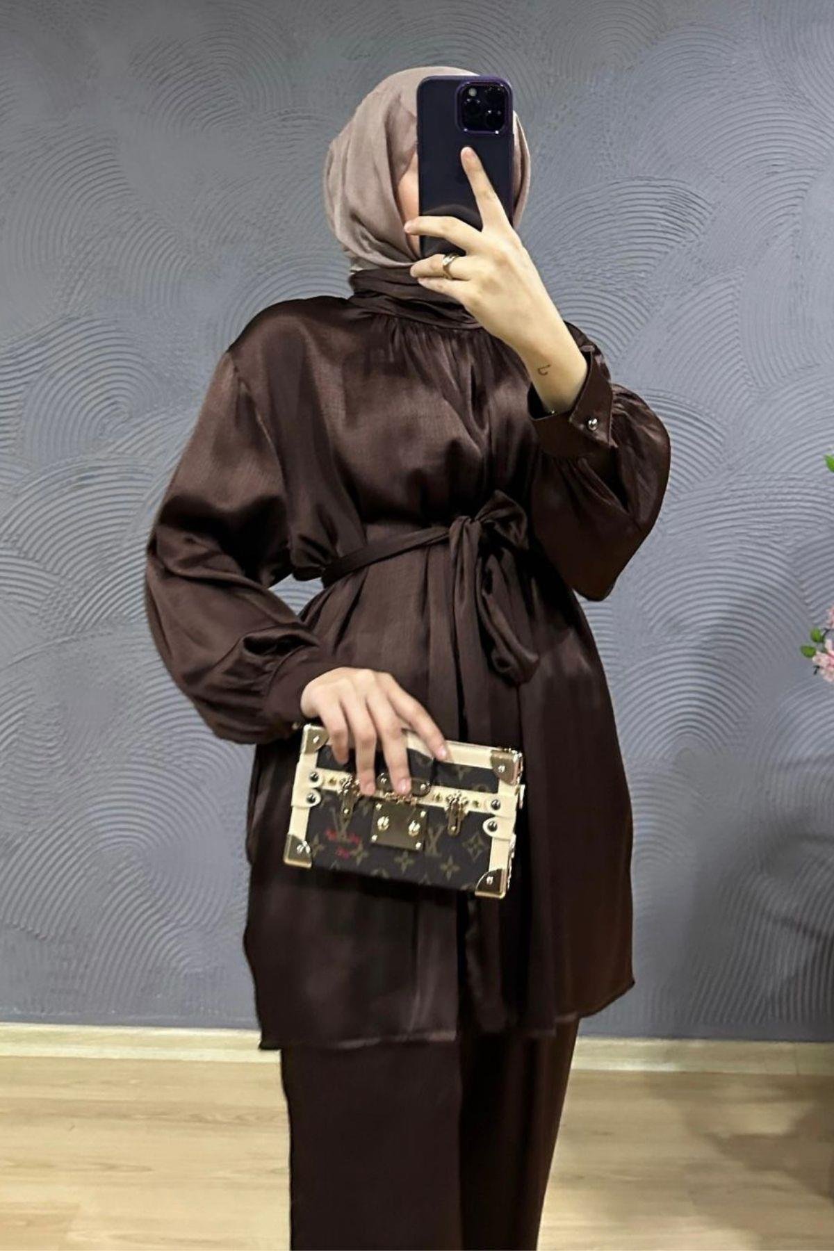 Hannah İspanyol Takım Kahve, Fiyatları Hannah İspanyol Takım Kahve – Haza Moda | Tesettür Giyim