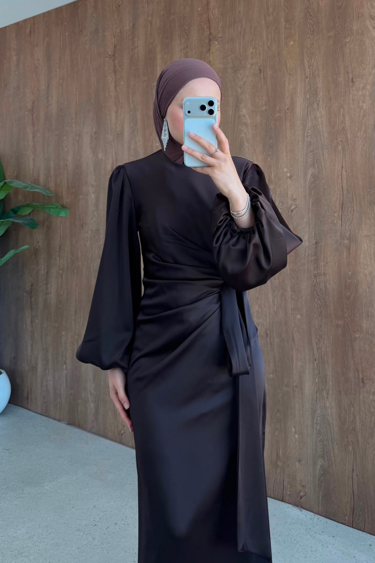 Hasret Saten Abiye Kahve, Fiyatları Hasret Saten Abiye Kahve| Haza Moda