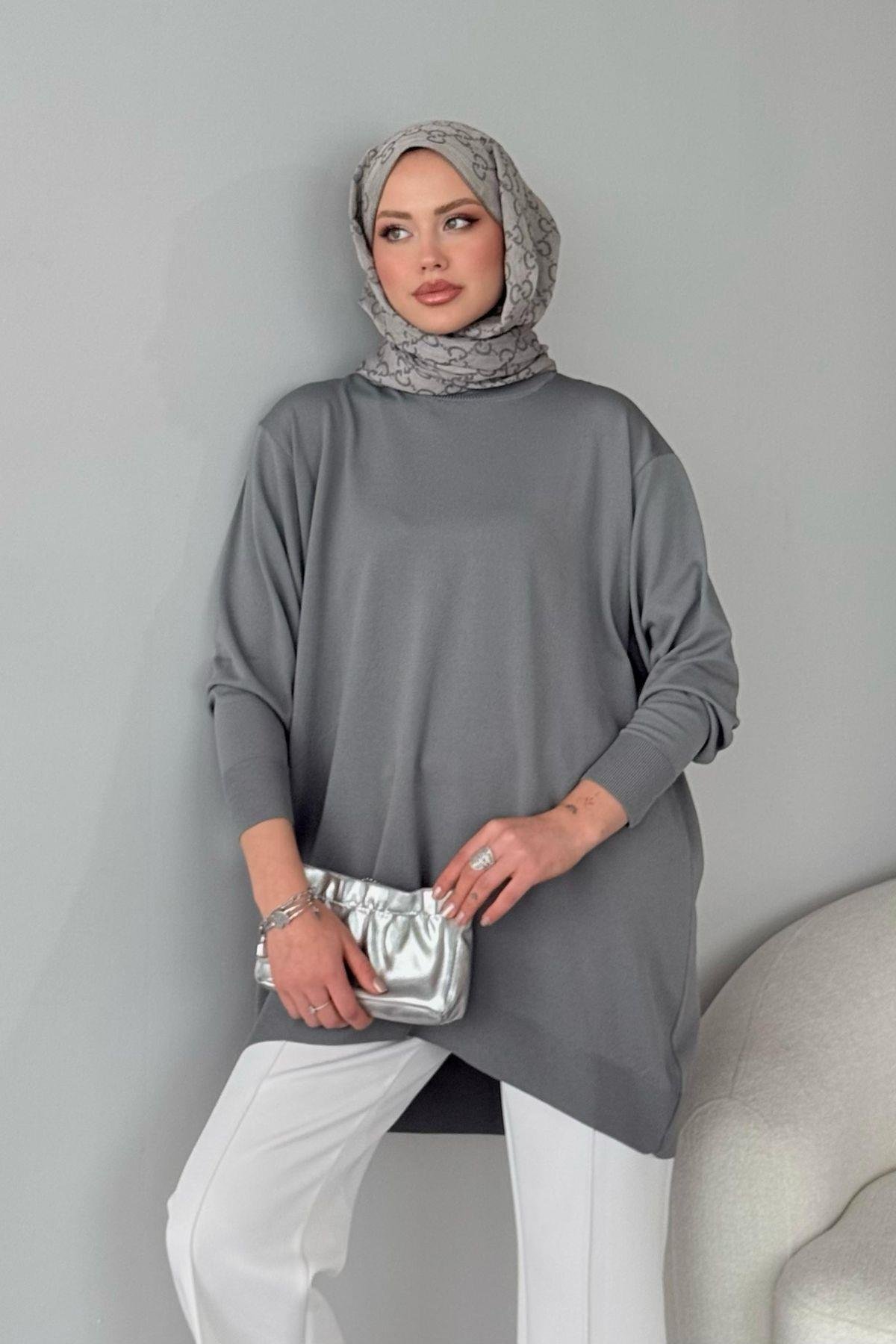 Helena Tunik Gri, Fiyatları Helena Tunik Gri - Haza Moda 