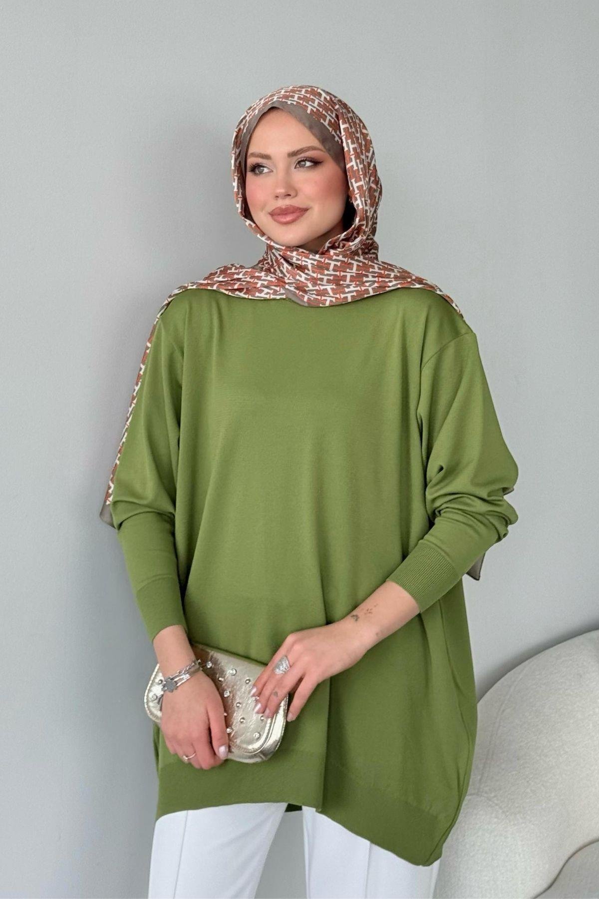 Helena Tunik Yağyeşili, Fiyatları Helena Tunik Yağyeşili - Haza Moda 