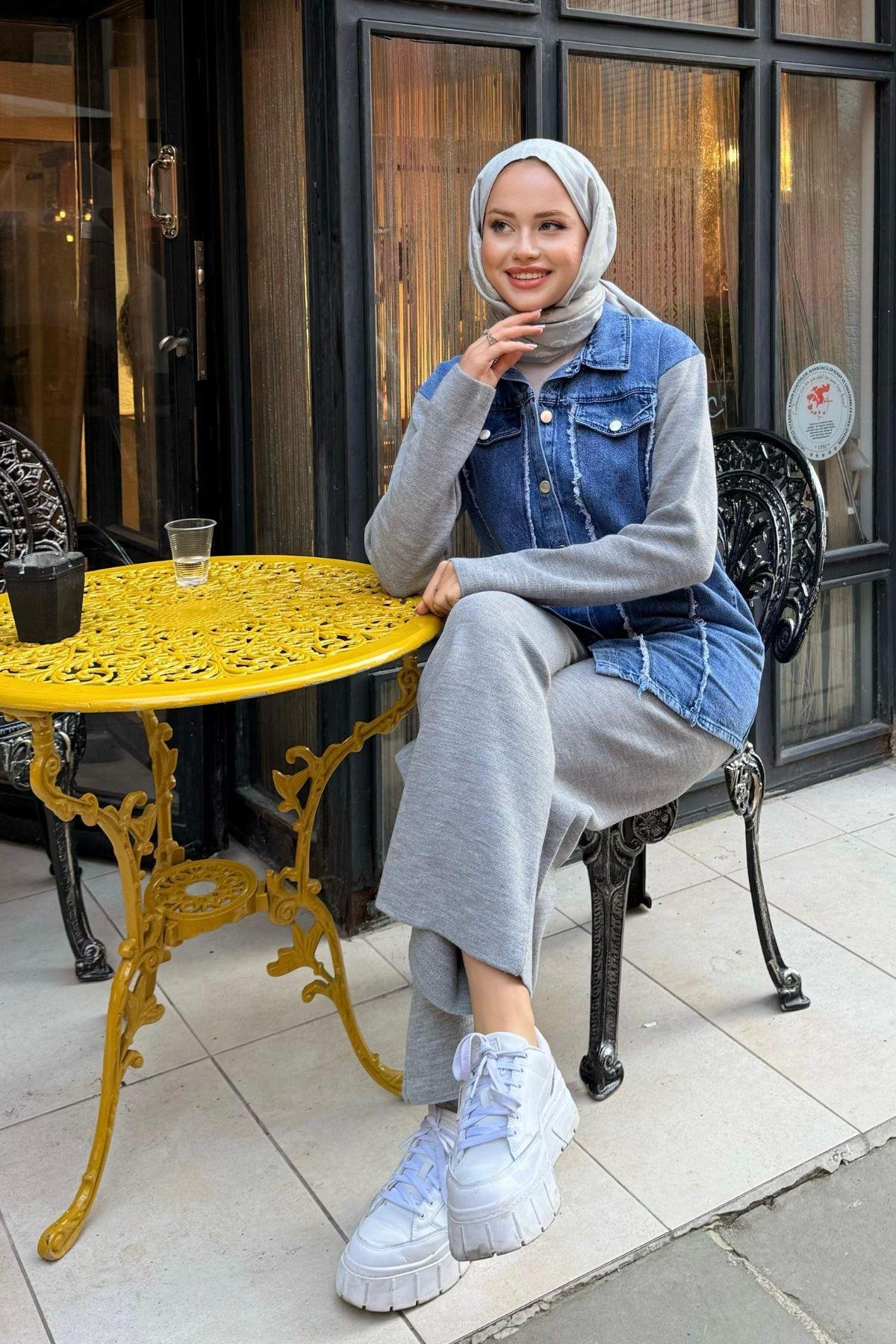 Henna Triko Jeans Takım Gri, Fiyatları 