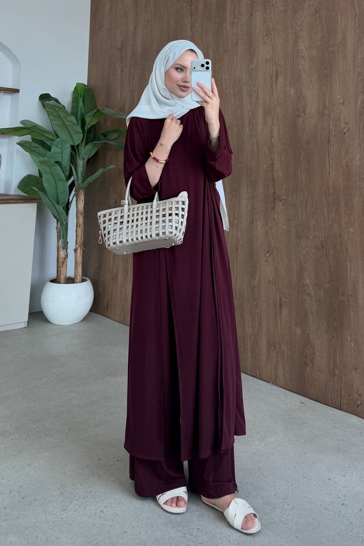 Hijap Sandy Takım Bordo, Fiyatları 
