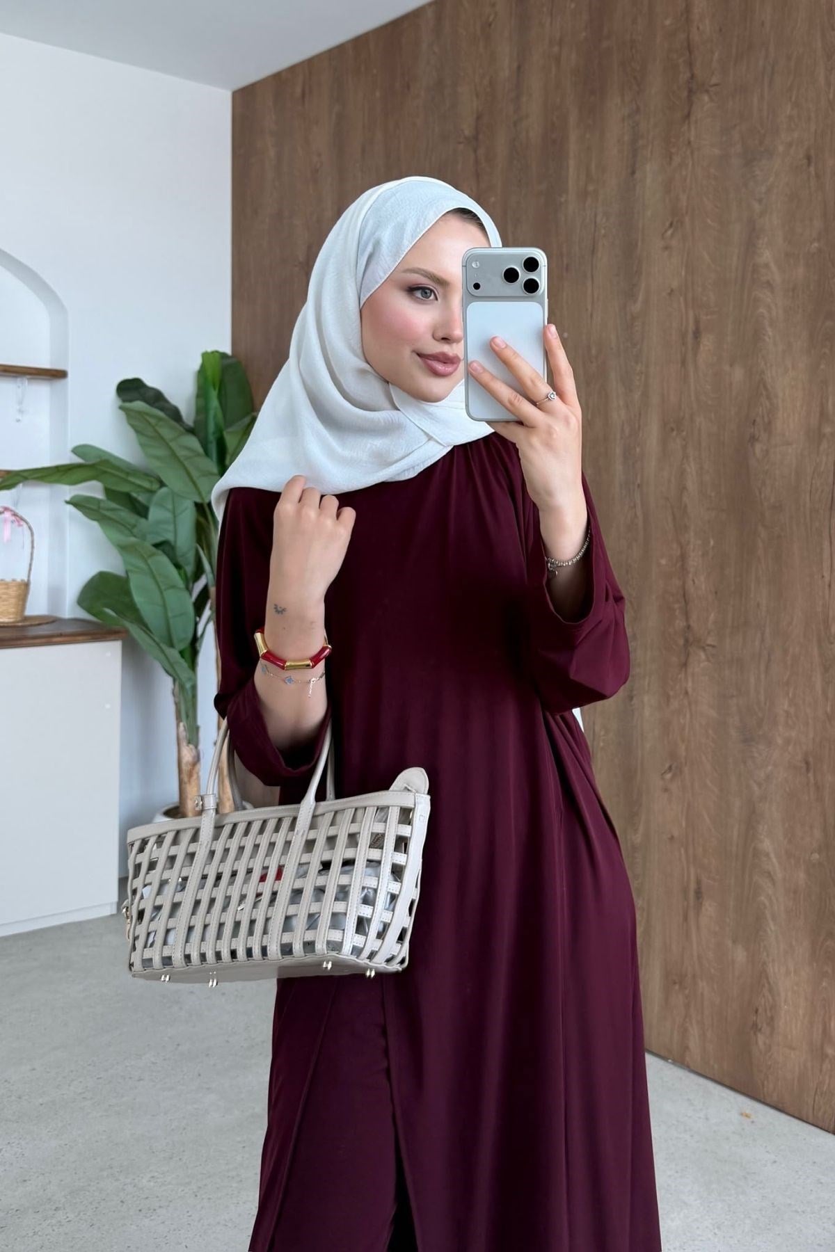 Hijap Sandy Takım Bordo, Fiyatları 
