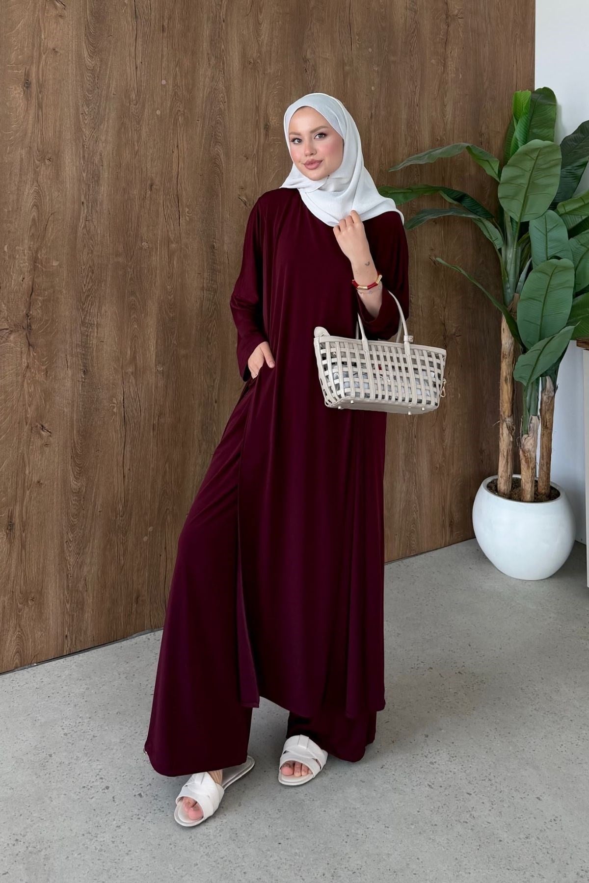 Hijap Sandy Takım Bordo, Fiyatları 
