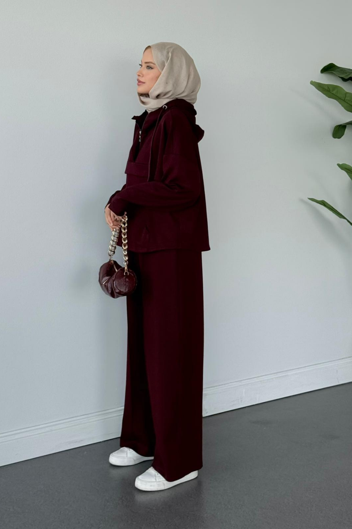 Hilla Oys Takım Bordo, Fiyatları Hilla Oys Takım Bordo Haza Moda 