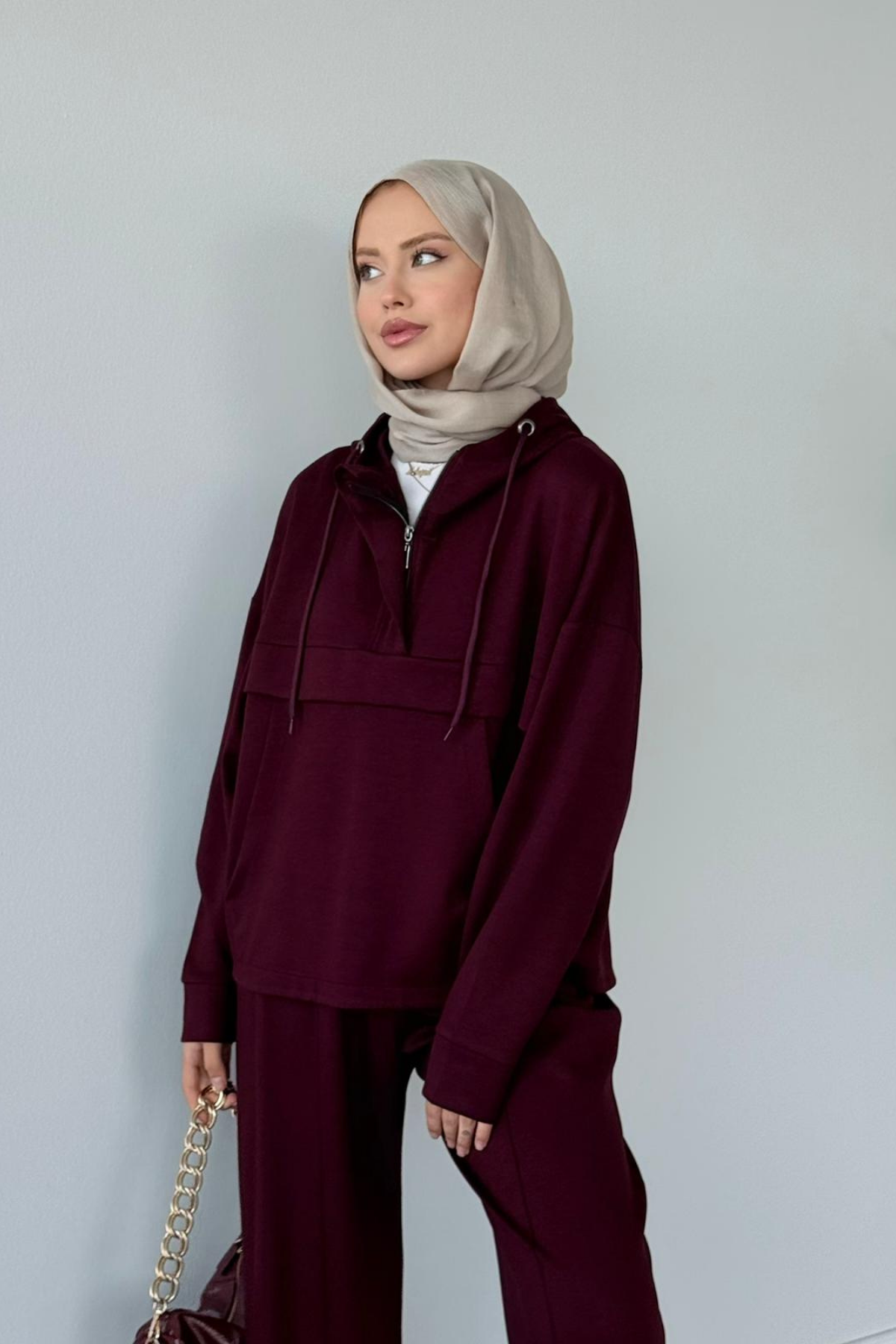 Hilla Oys Takım Bordo, Fiyatları Hilla Oys Takım Bordo Haza Moda 