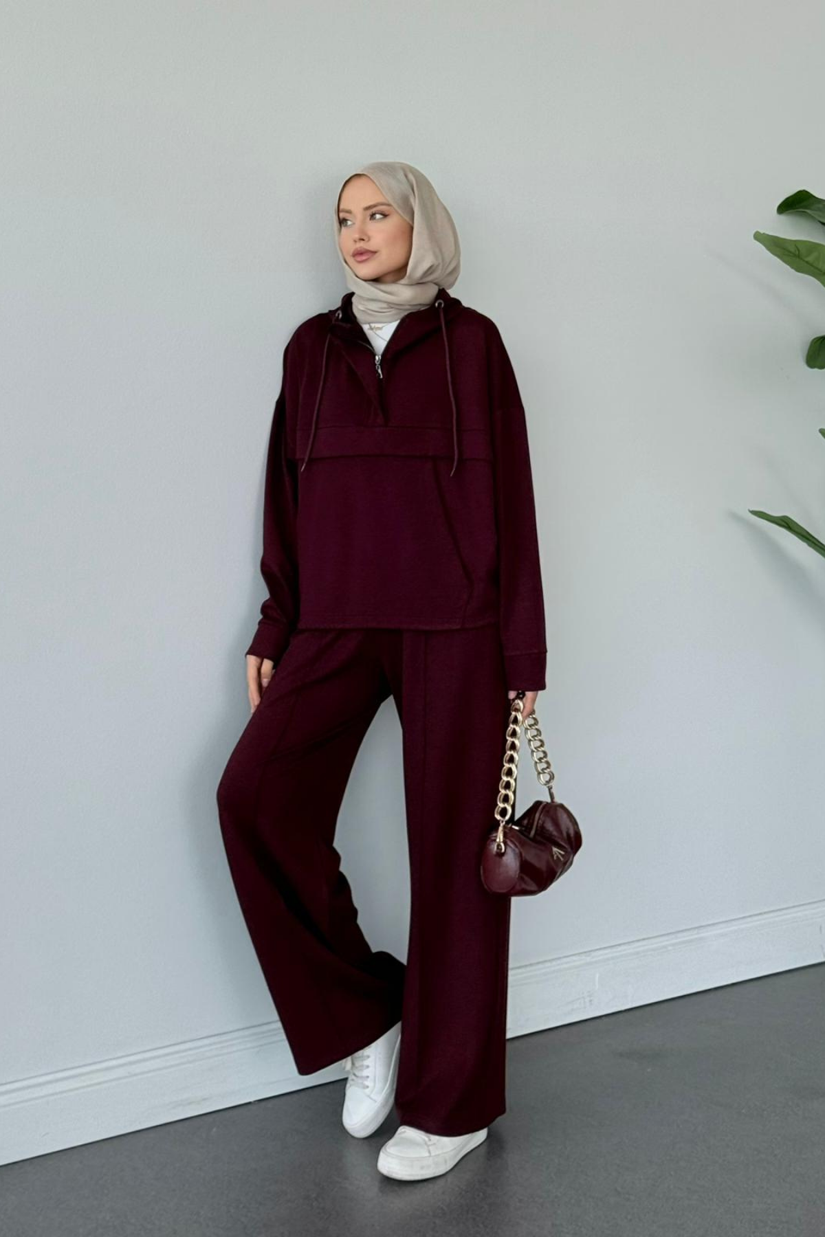 Hilla Oys Takım Bordo, Fiyatları Hilla Oys Takım Bordo Haza Moda 