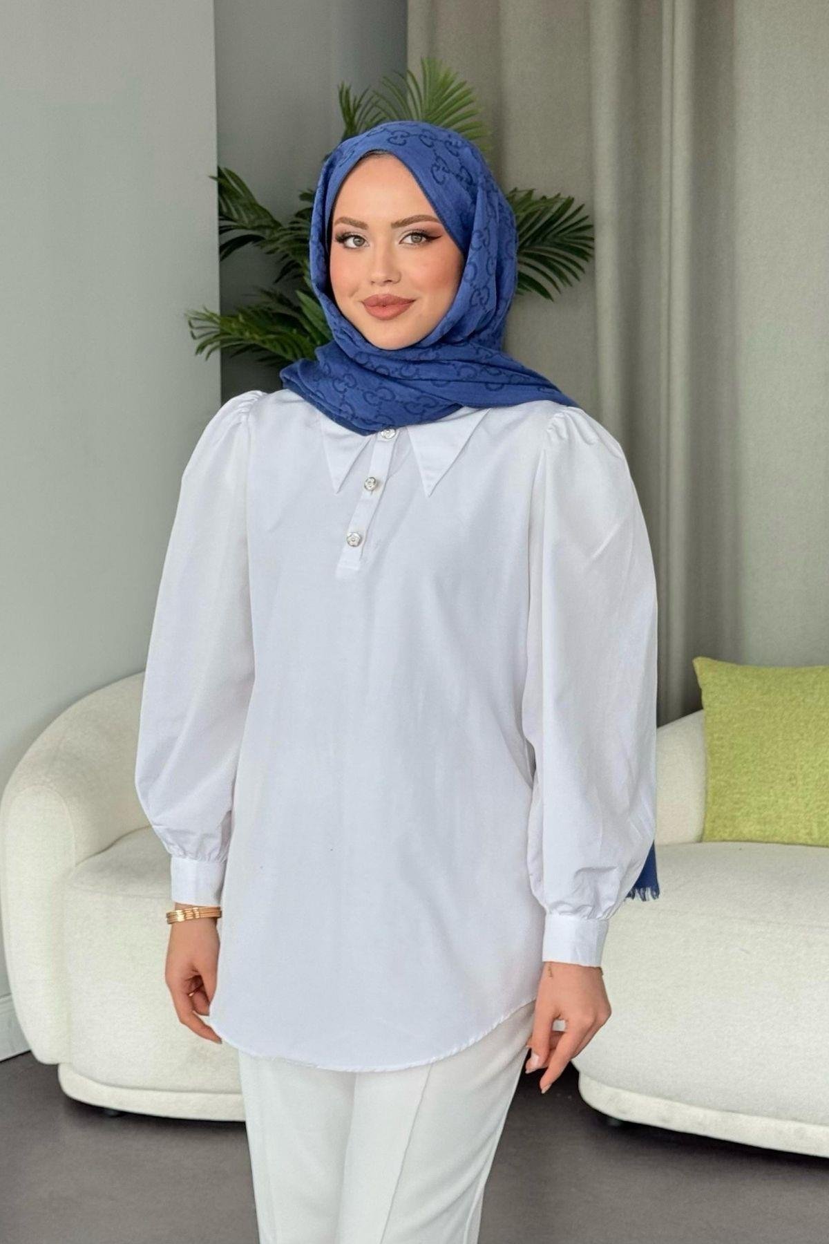 Hiva Gömlek Beyaz, Fiyatları Hiva Gömlek Beyaz -  Haza Moda 