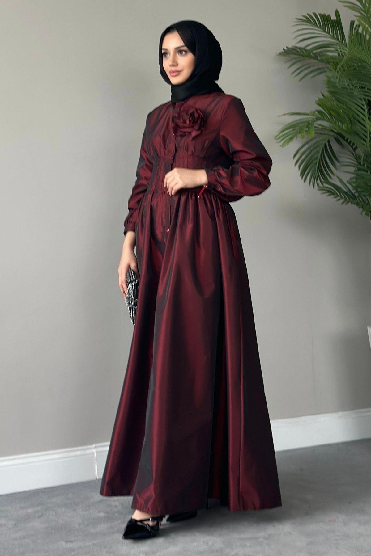 Hivda Gül Elbise Bordo, Fiyatları 