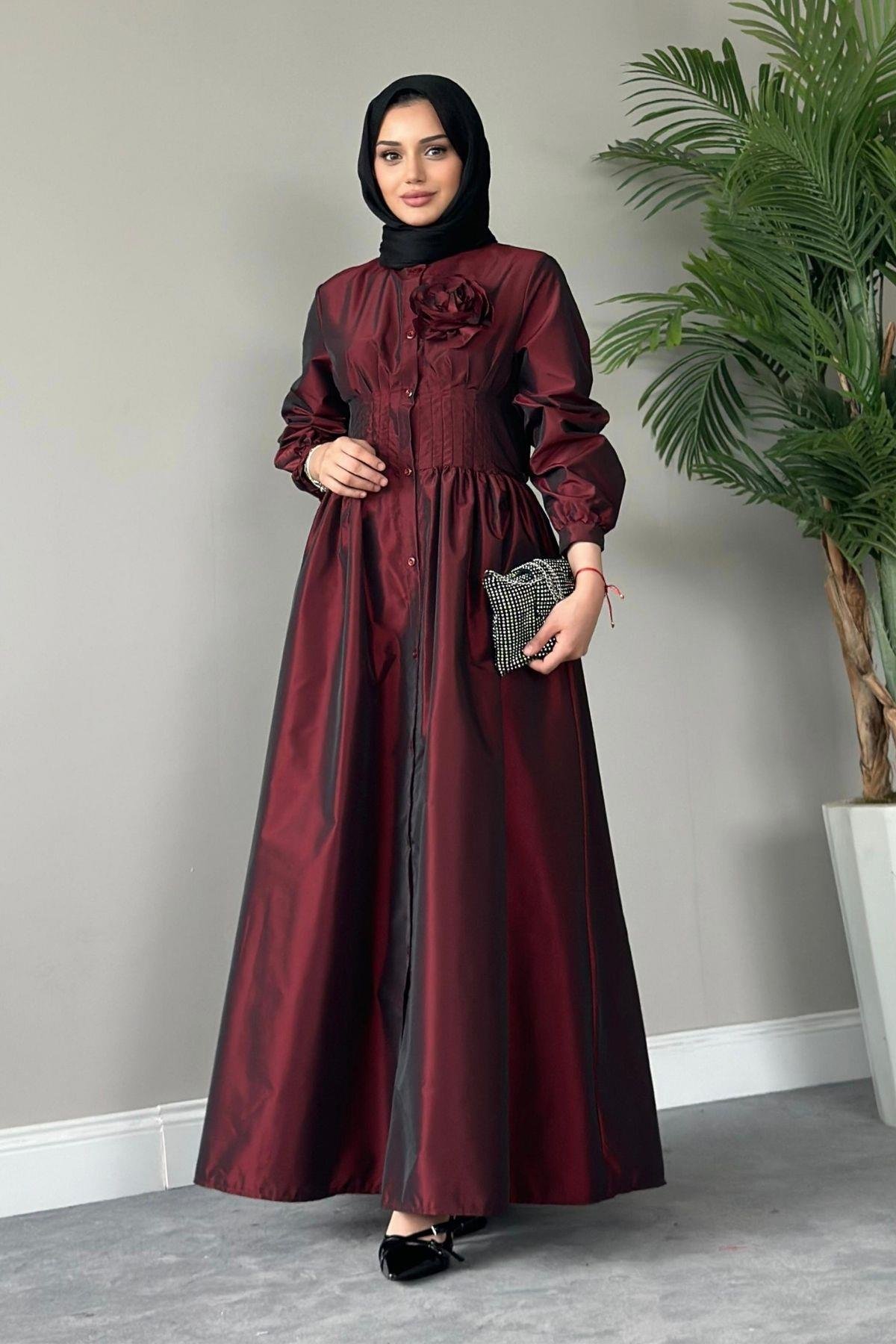 Hivda Gül Elbise Bordo, Fiyatları 