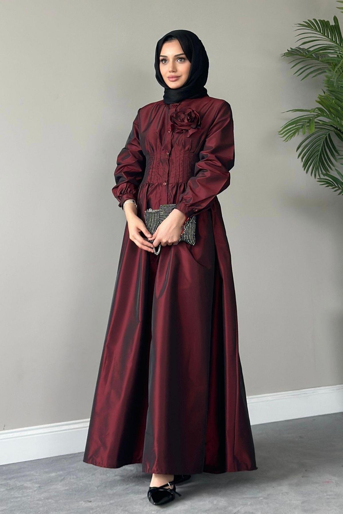 Hivda Gül Elbise Bordo, Fiyatları 